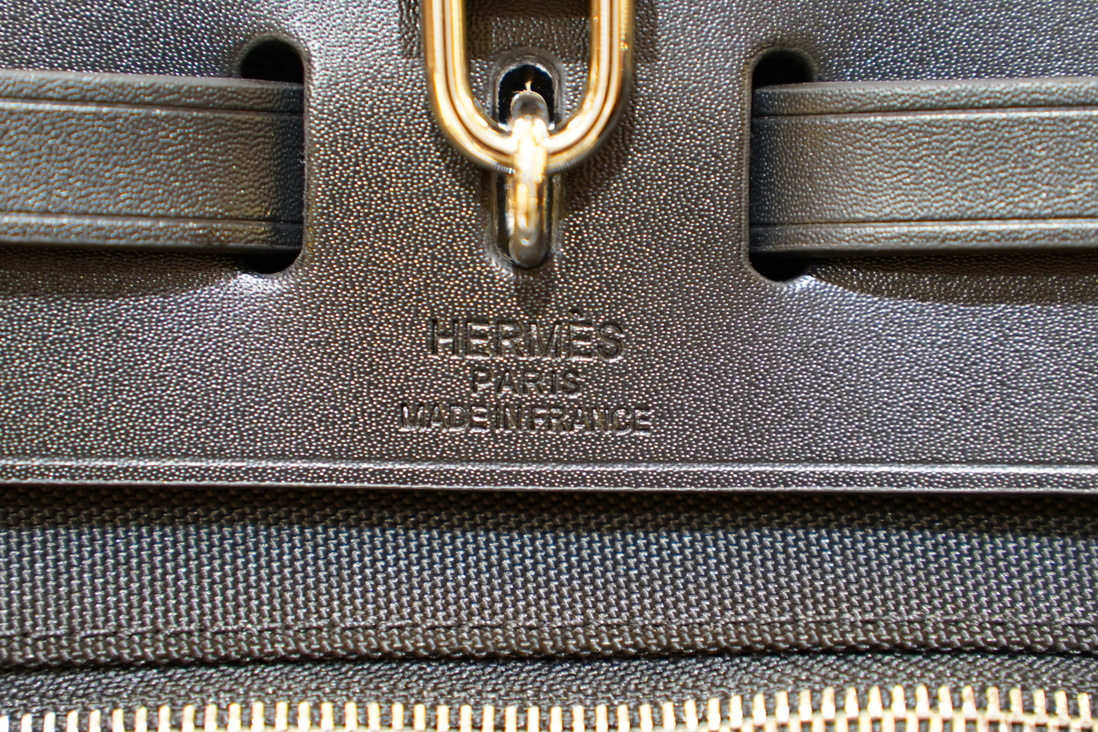 Hermes | Herbag Medium – Canvas – Black – Silver Hardware