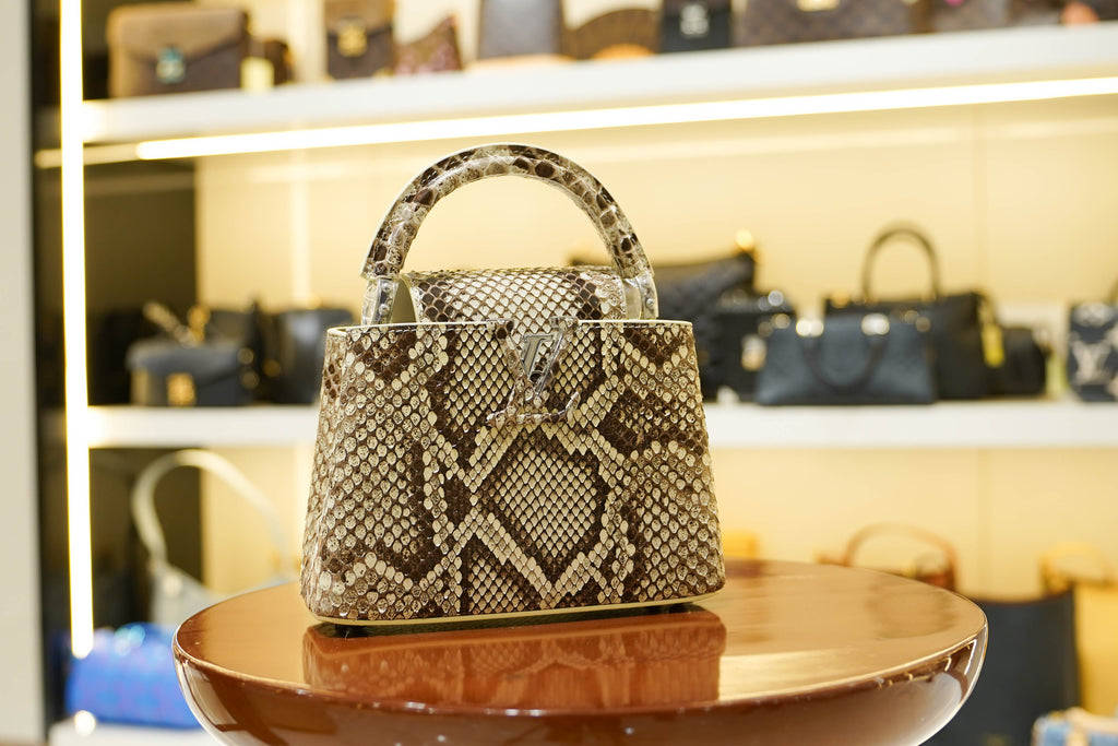 Louis Vuitton | Capucines Medium – Python – Brown – Silver Hardware