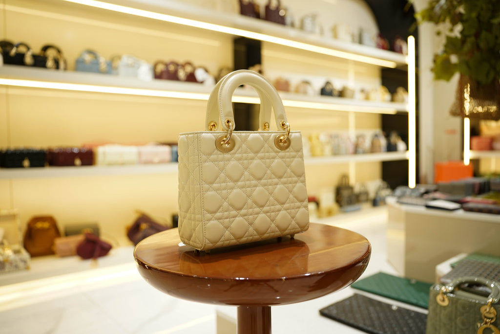 Dior | Lady Dior – Lambskin – Cream – Gold Hardware