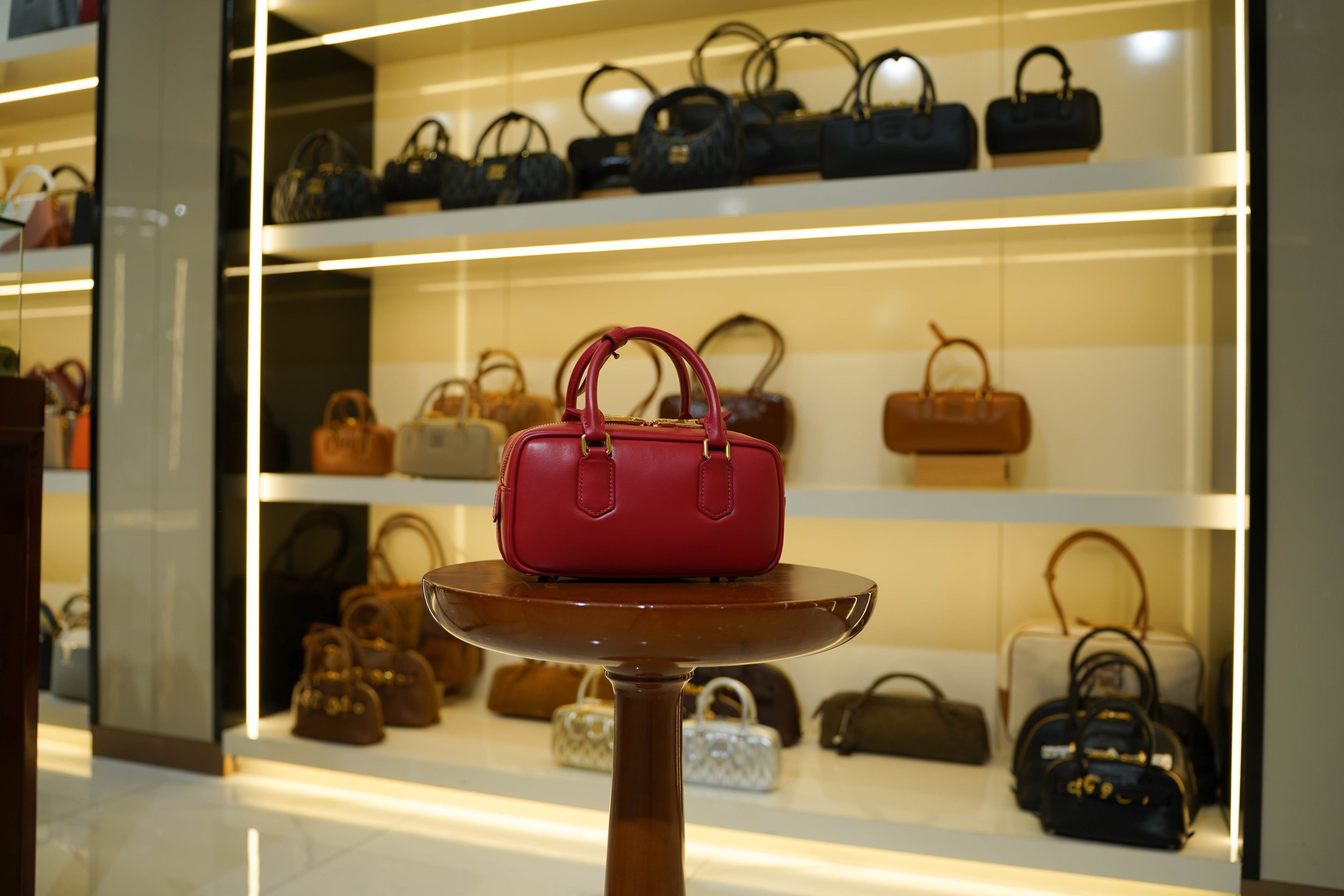 Miu Miu | Arcadie (Medium) – Leather – Red – Gold Hardware