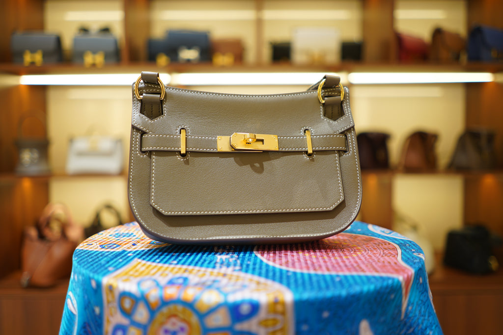 Hermes | Jypsiere – Leather – Khaki  – Gold Hardware