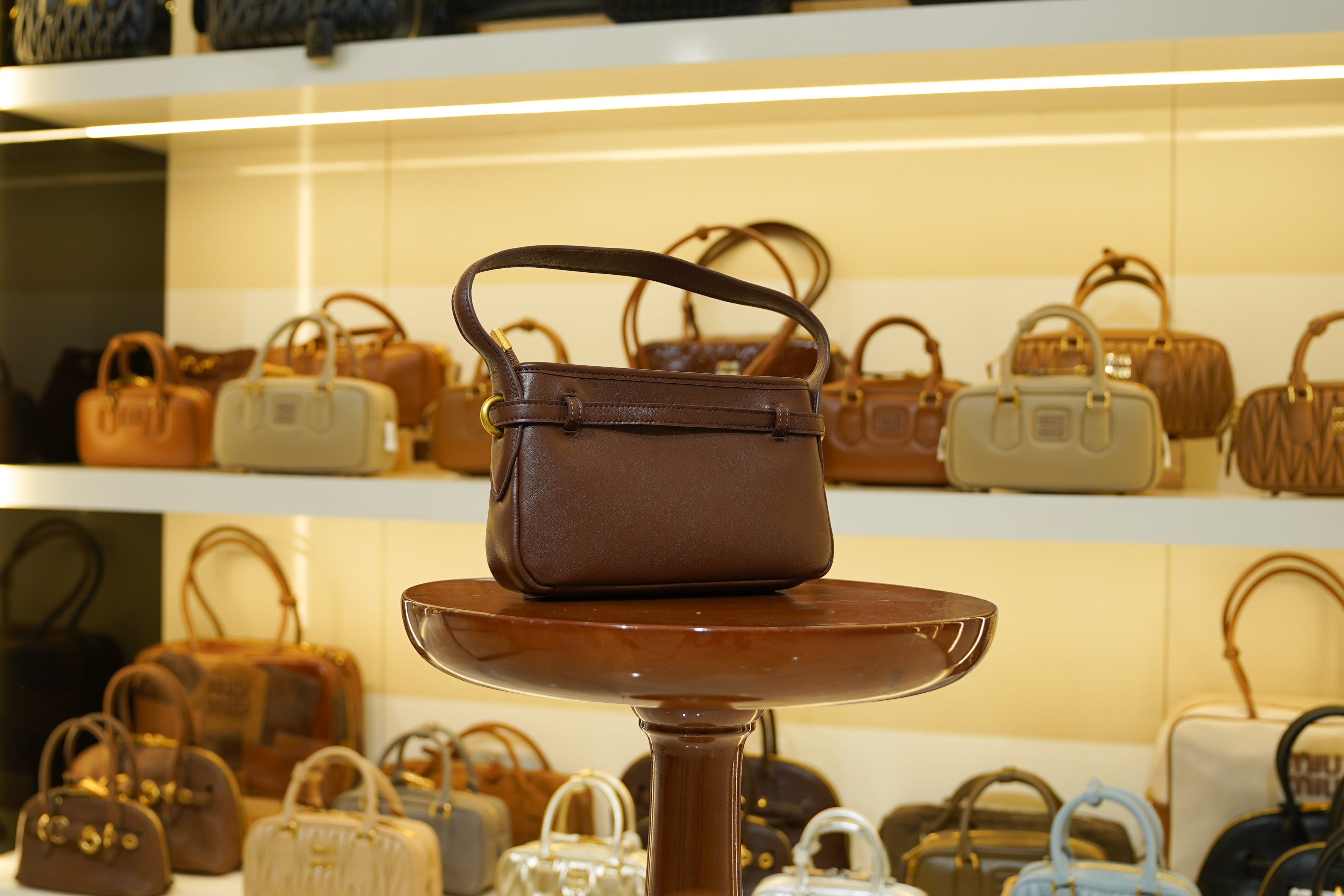 Miu Miu | Mini Bag (Mini) – Leather – Brown – Gold Hardware