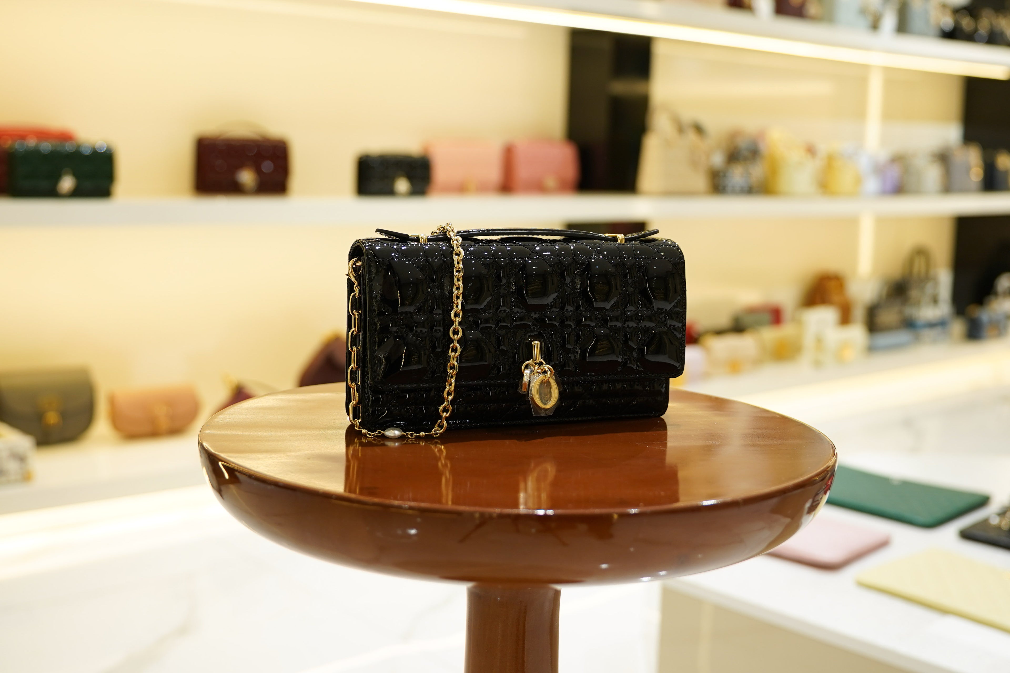 Dior | My Dior Mini Bag – Patent Leather – Black – Gold Hardware