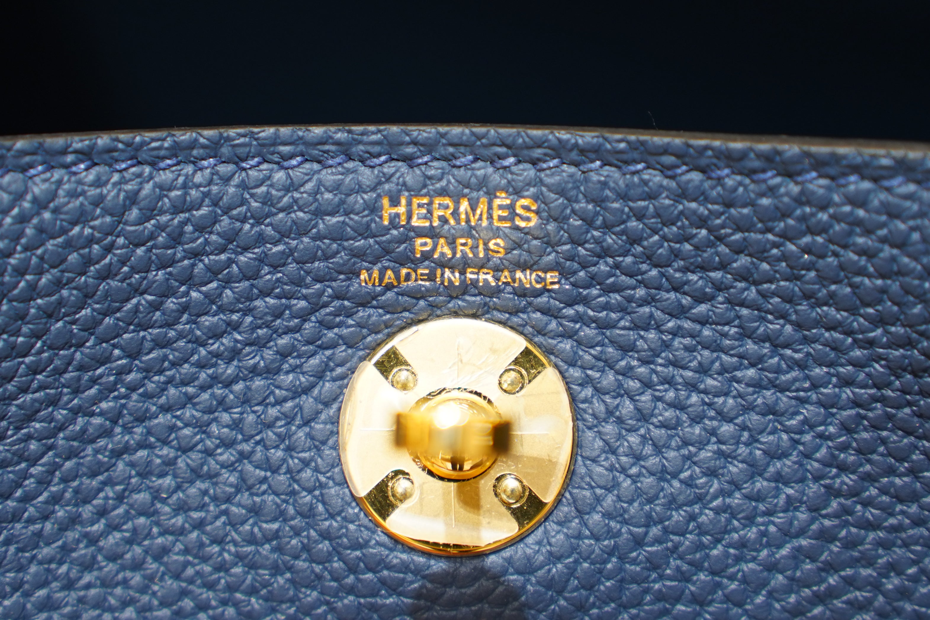 Hermes | Lindy Mini – Togo – Blue – Gold Hardware