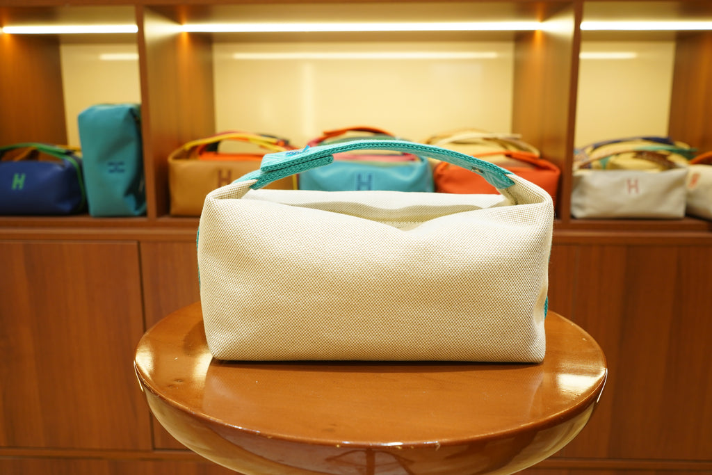 Hermes | Bride a Brac Large – Canvas – Beige – Turquoise Hardware