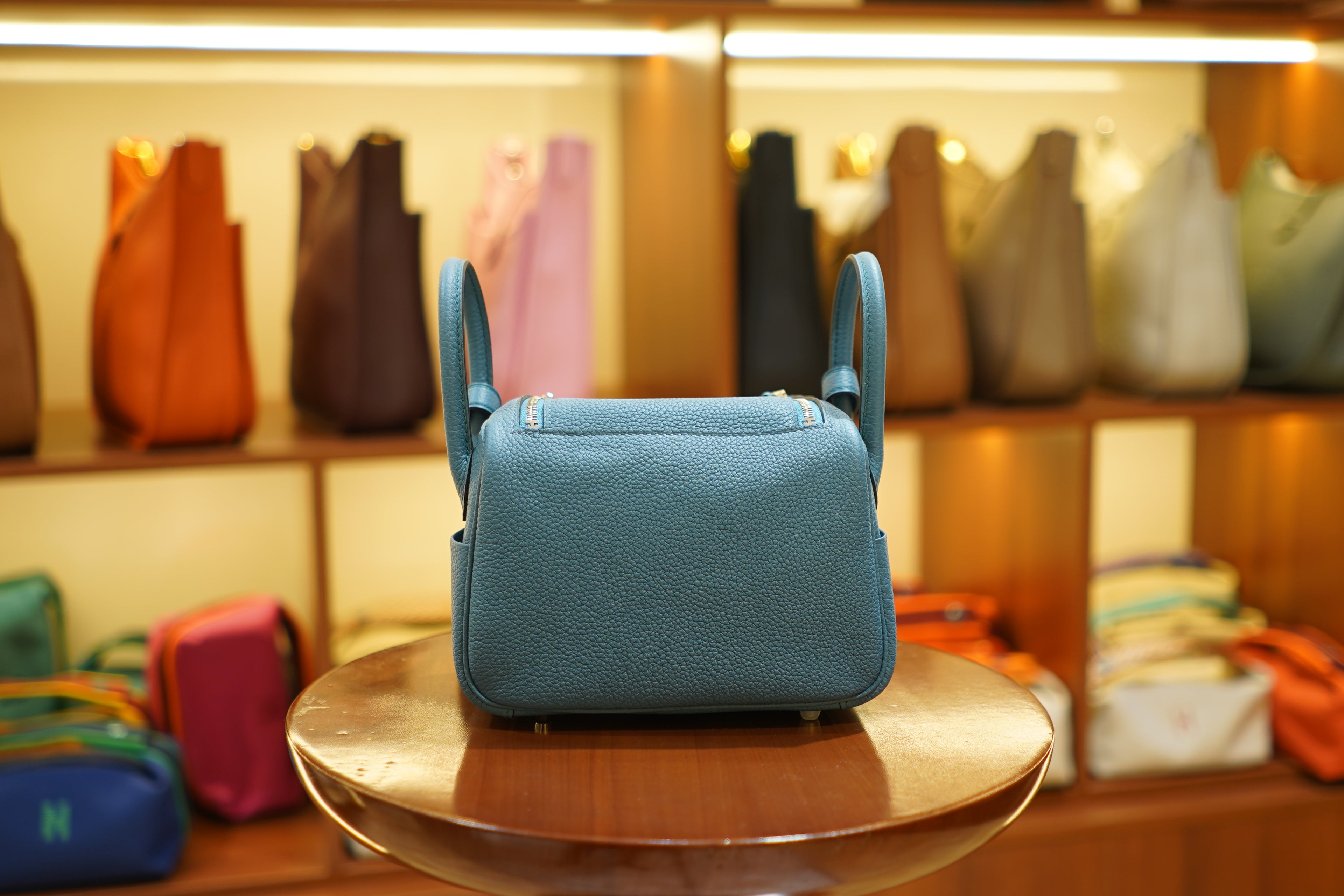 Hermes | Lindy Mini – Togo – Blue – Silver Hardware