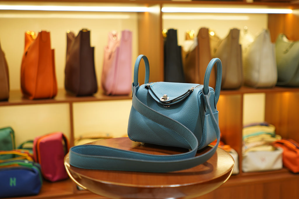 Hermes | Lindy Mini – Togo – Blue – Silver Hardware