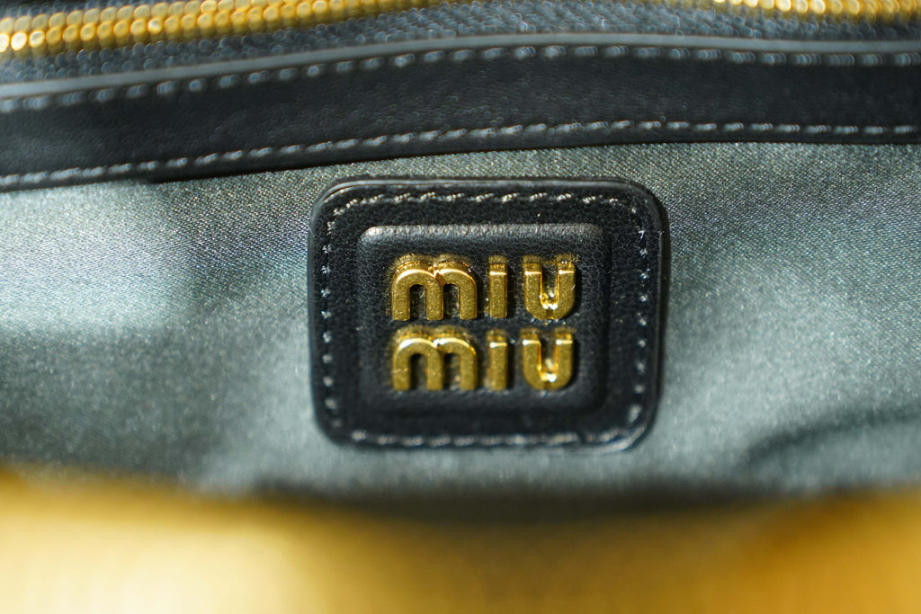 Miu Miu | Arcadie (Large) – Matelassé – Black – Gold Hardware