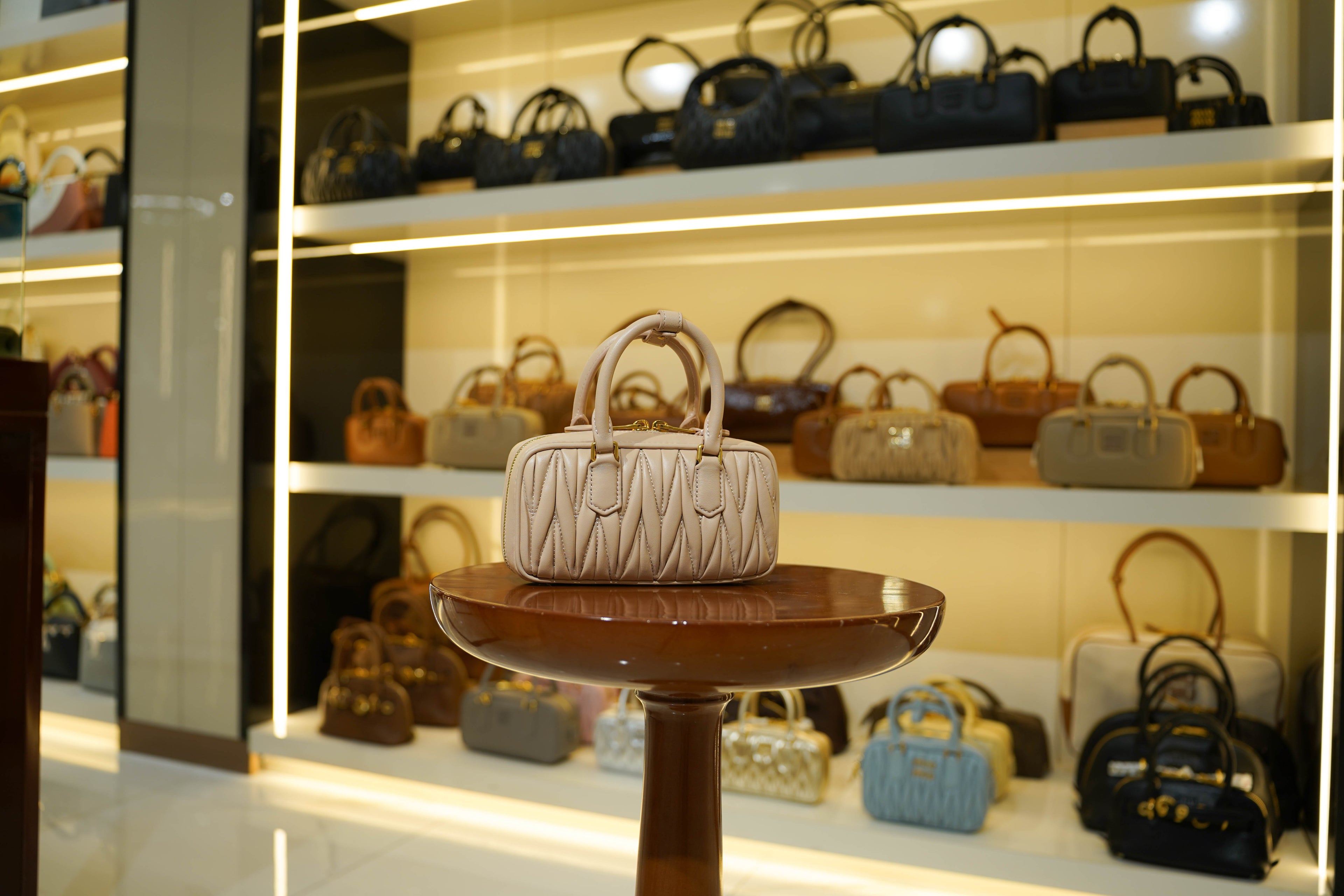 Miu Miu | Arcadie (Mini) – Matelassé – Blush – Gold Hardware