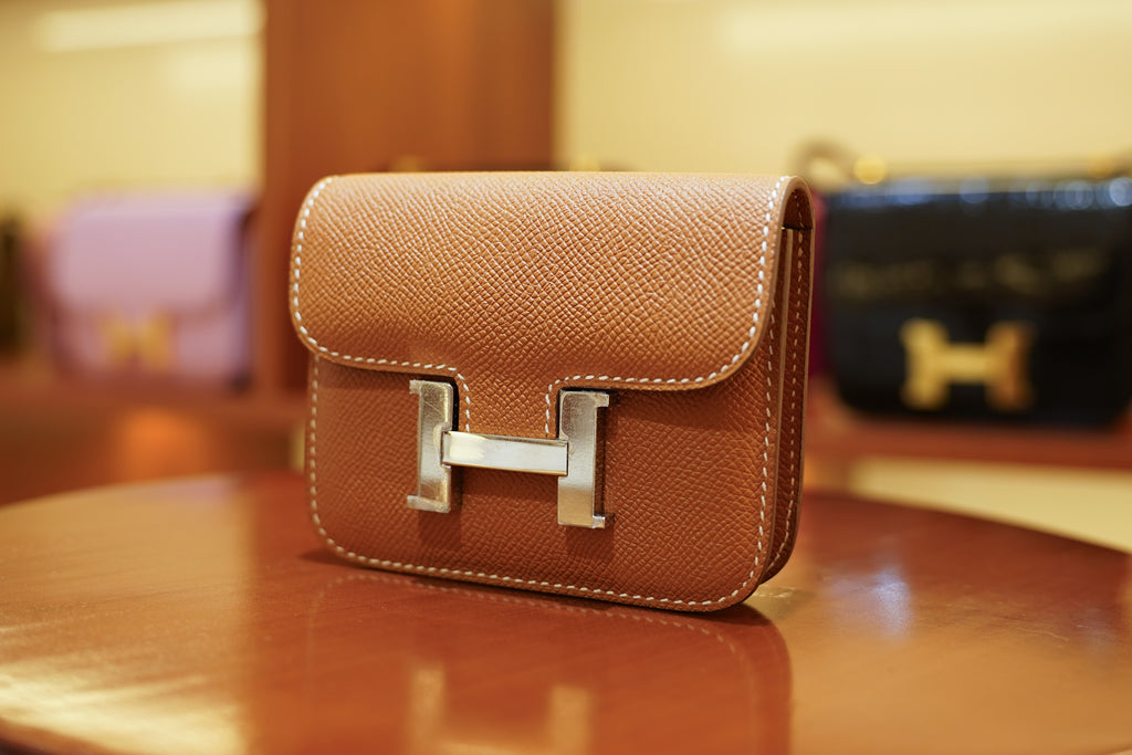 Hermes | Constance Slim Wallet – Epsom – Brown – Silver Hardware