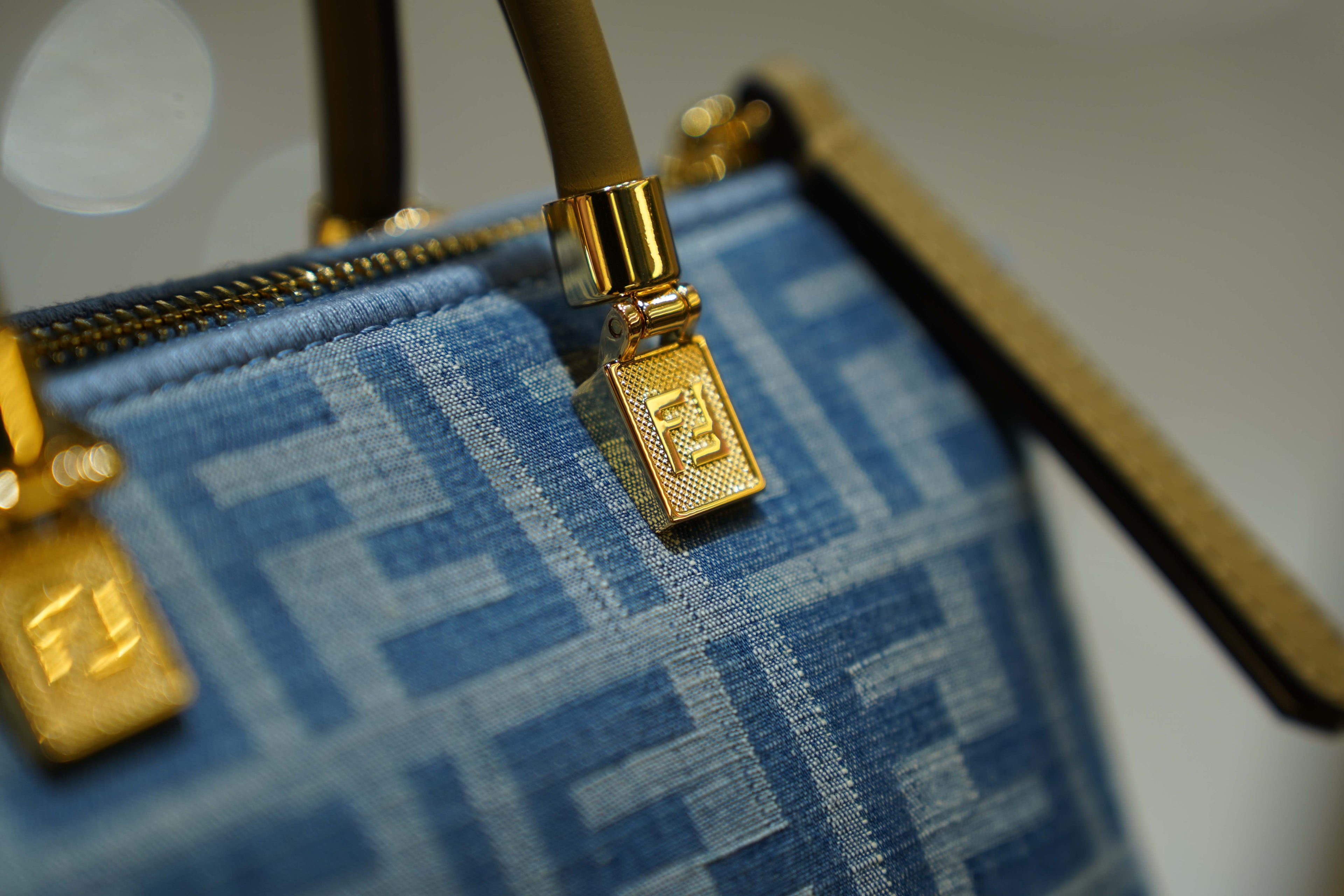 Fendi | By The Way Bag – Canvas – Blue – Gold Hardware