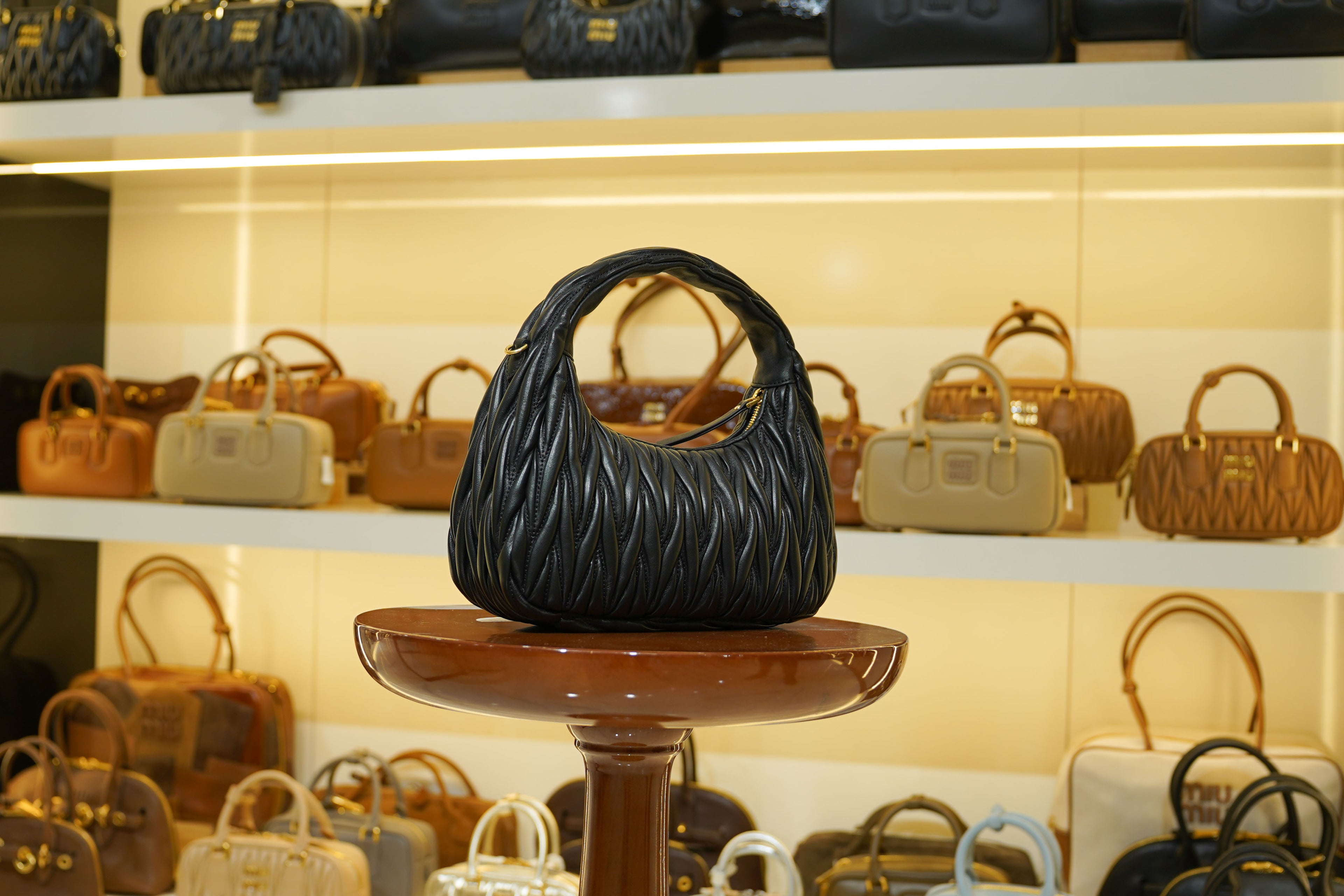 Miu Miu | Wander-Matelasse – Nappa Leather – Black – Gold Hardware