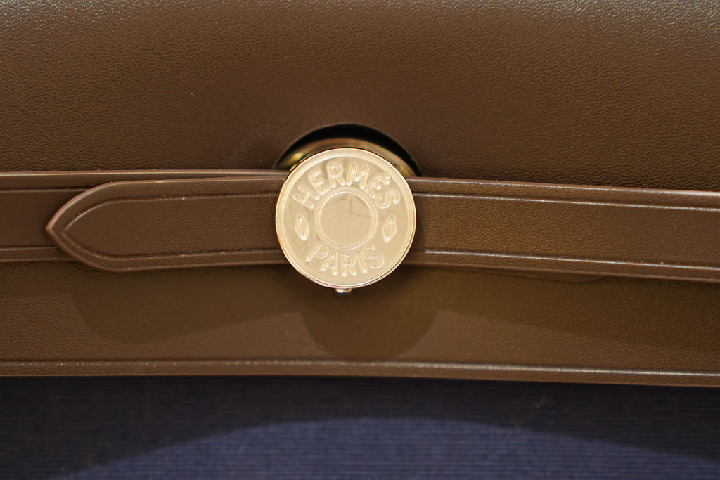 Hermes | Herbag Medium – Canvas – Navy – Gold Hardware