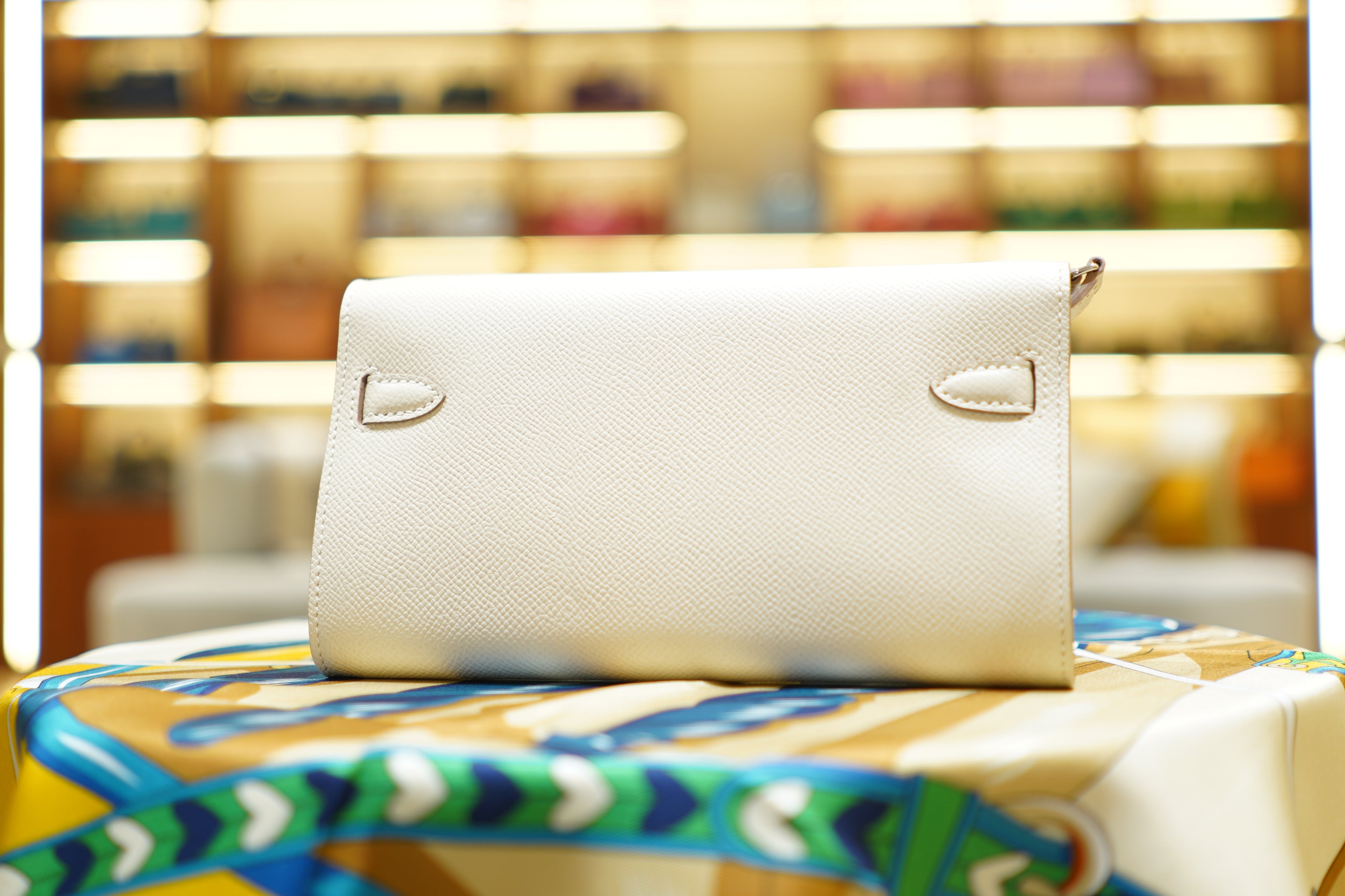 Hermes | Kelly To Go Wallet – Epsom – White – Silver Hardware