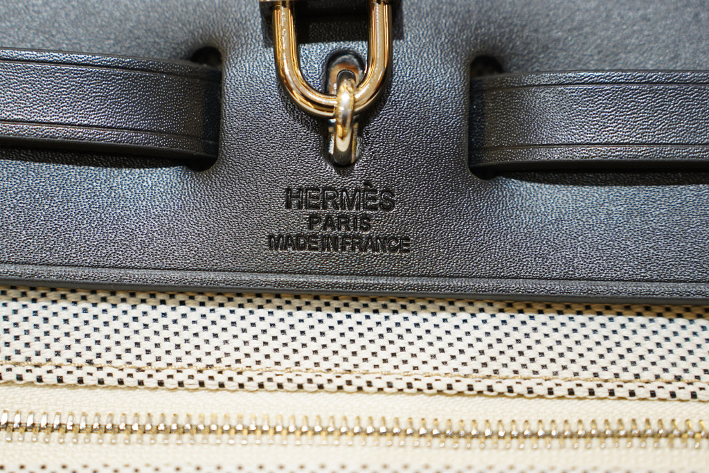 Hermes | Herbag Medium – Canvas – White – Silver Hardware