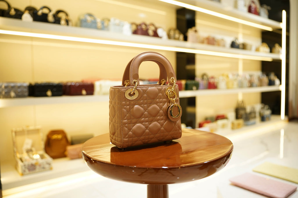 Dior | Lady Dior (Small) – Lambskin – Beige – Gold Hardware