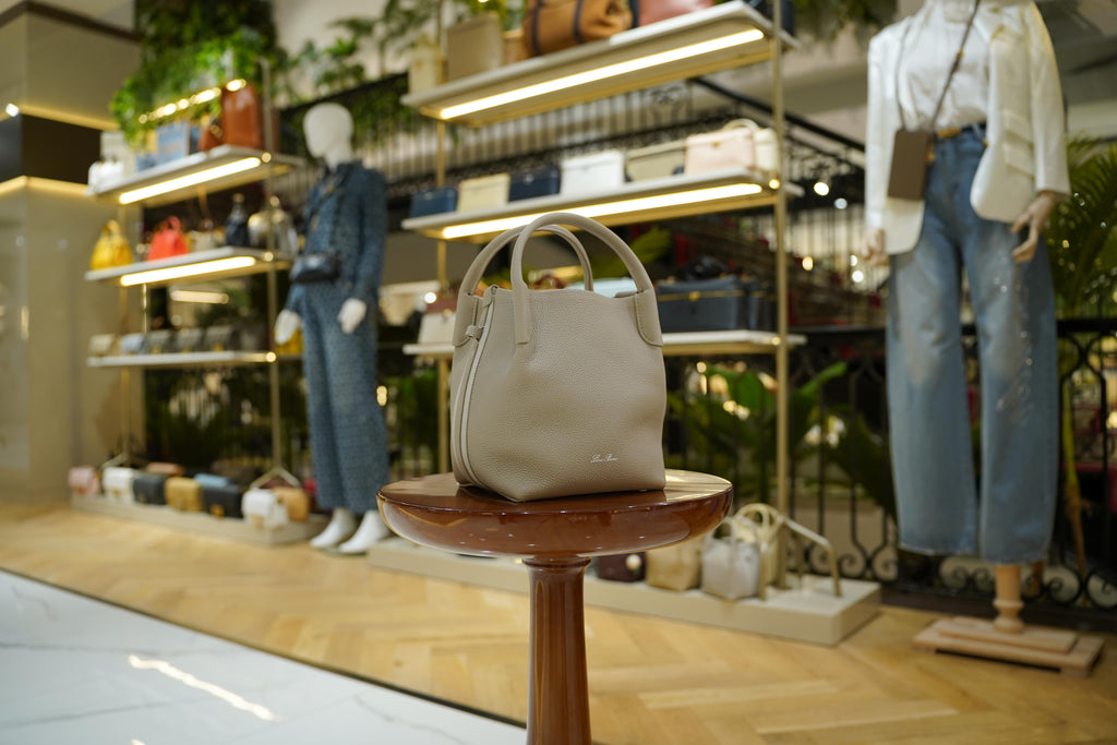 Loro Piana | Bale Bag (Large) – Leather – Beige – Silver Hardware