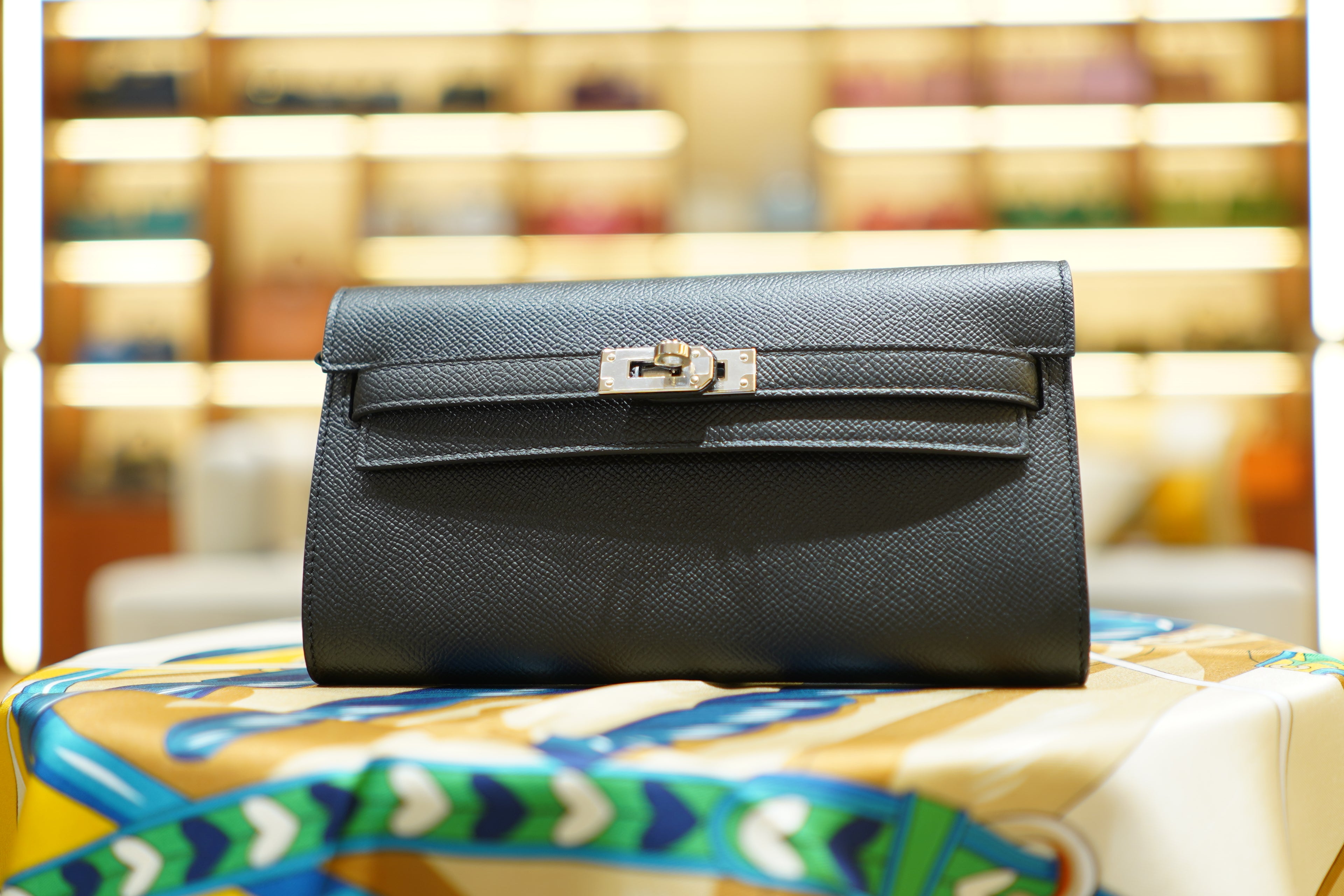 Hermes | Kelly To Go Wallet – Epsom – Black – Silver Hardware