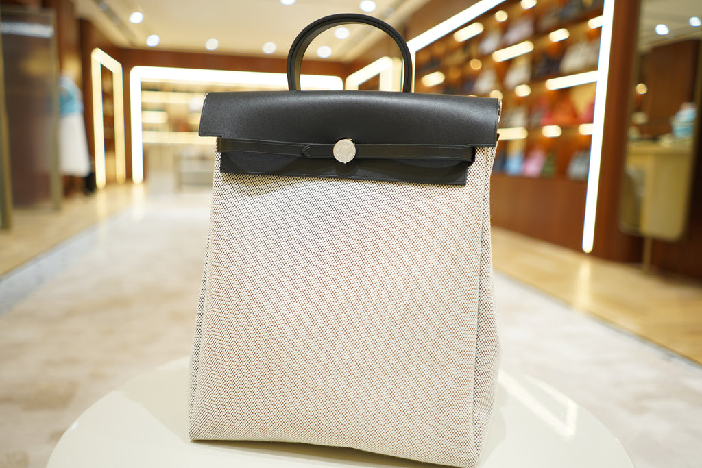 Hermes | Herbag Backpack – Canvas – Beige – Silver Hardware