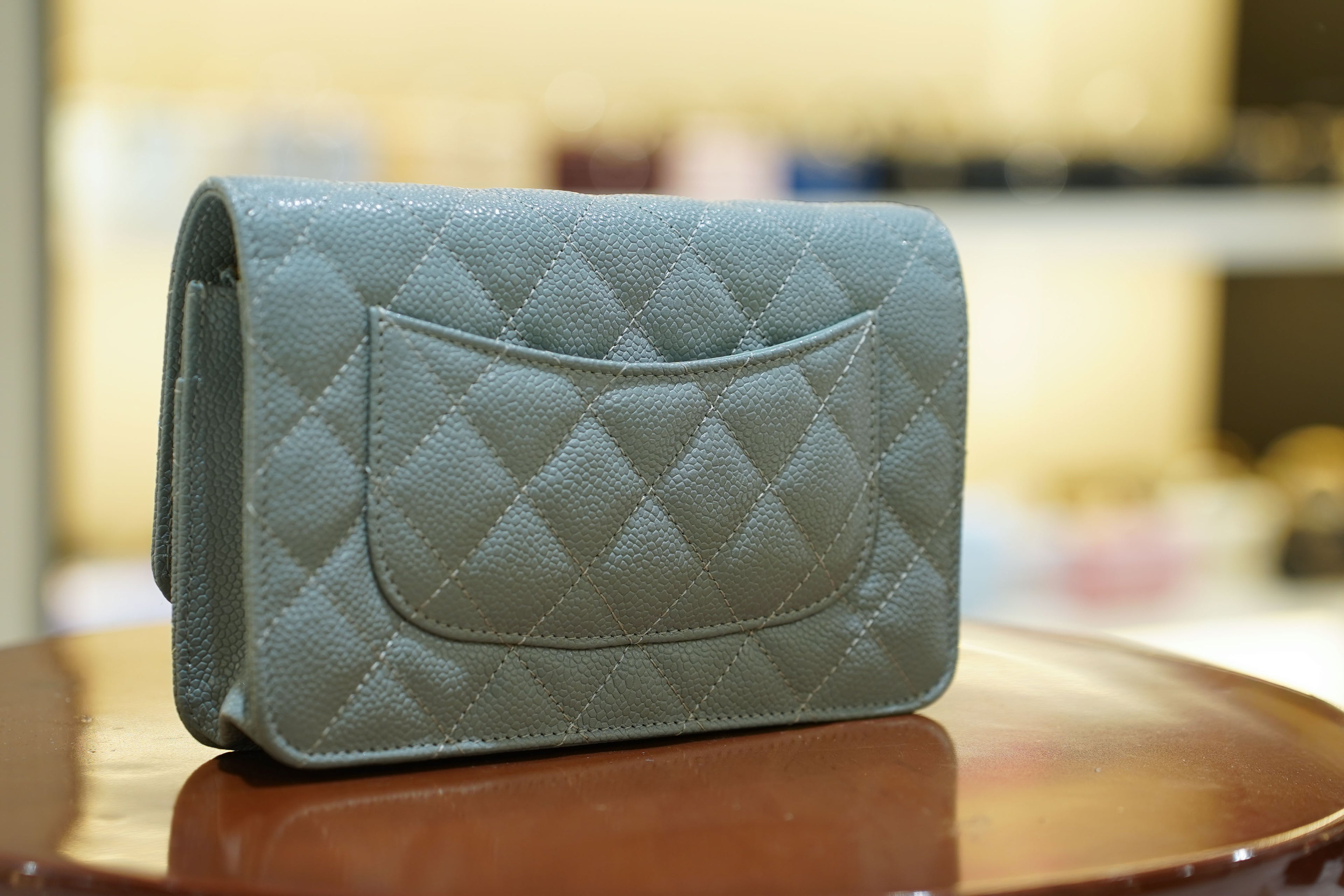 Chanel | Wallet on Chain – Caviar – Grey – Gold Hardware