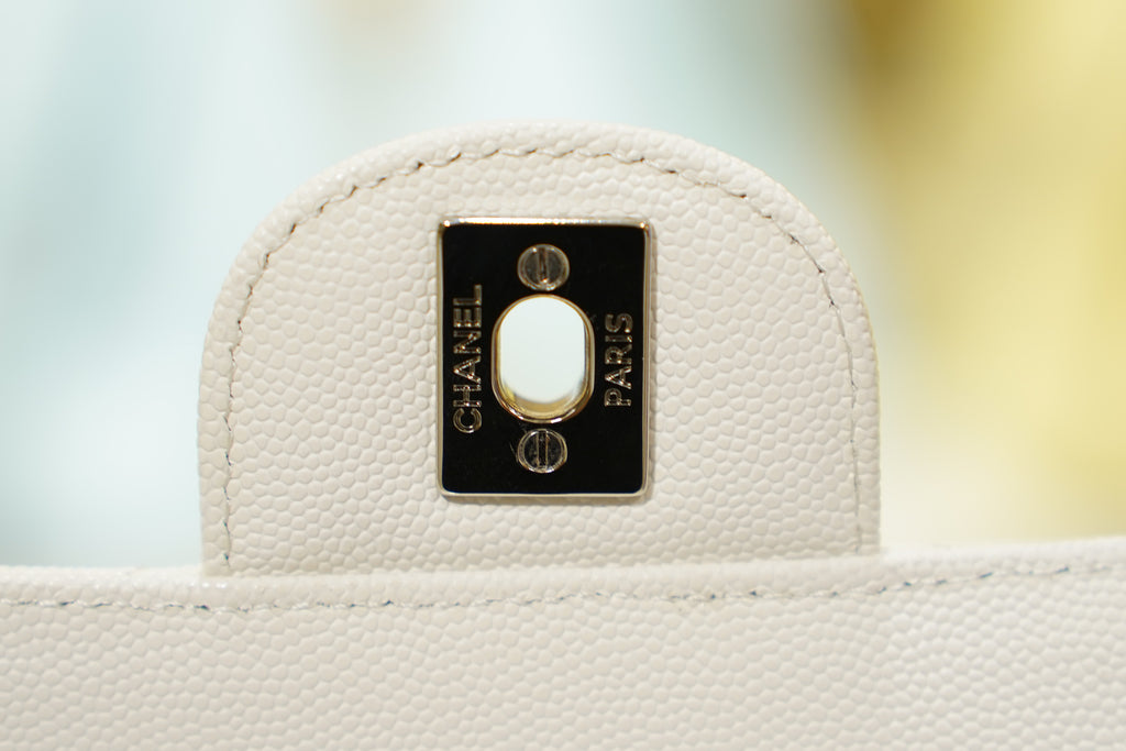 Chanel | Classic Flap Bag – Medium – Leather – White – Silver Hardware