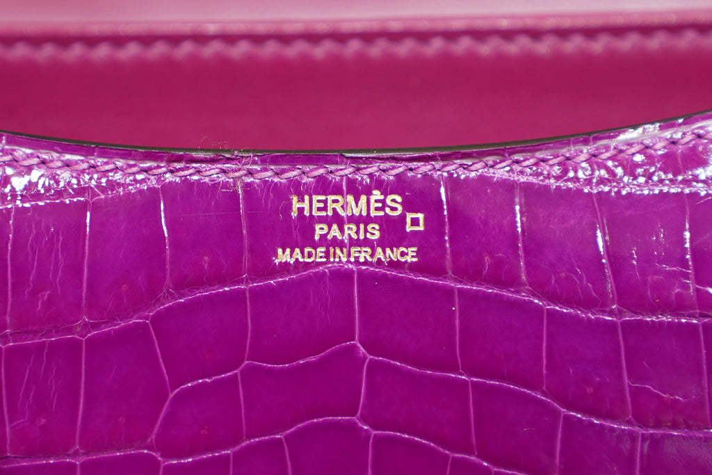 Hermes | Constance – Crocodile Leather – Purple – Gold Hardware
