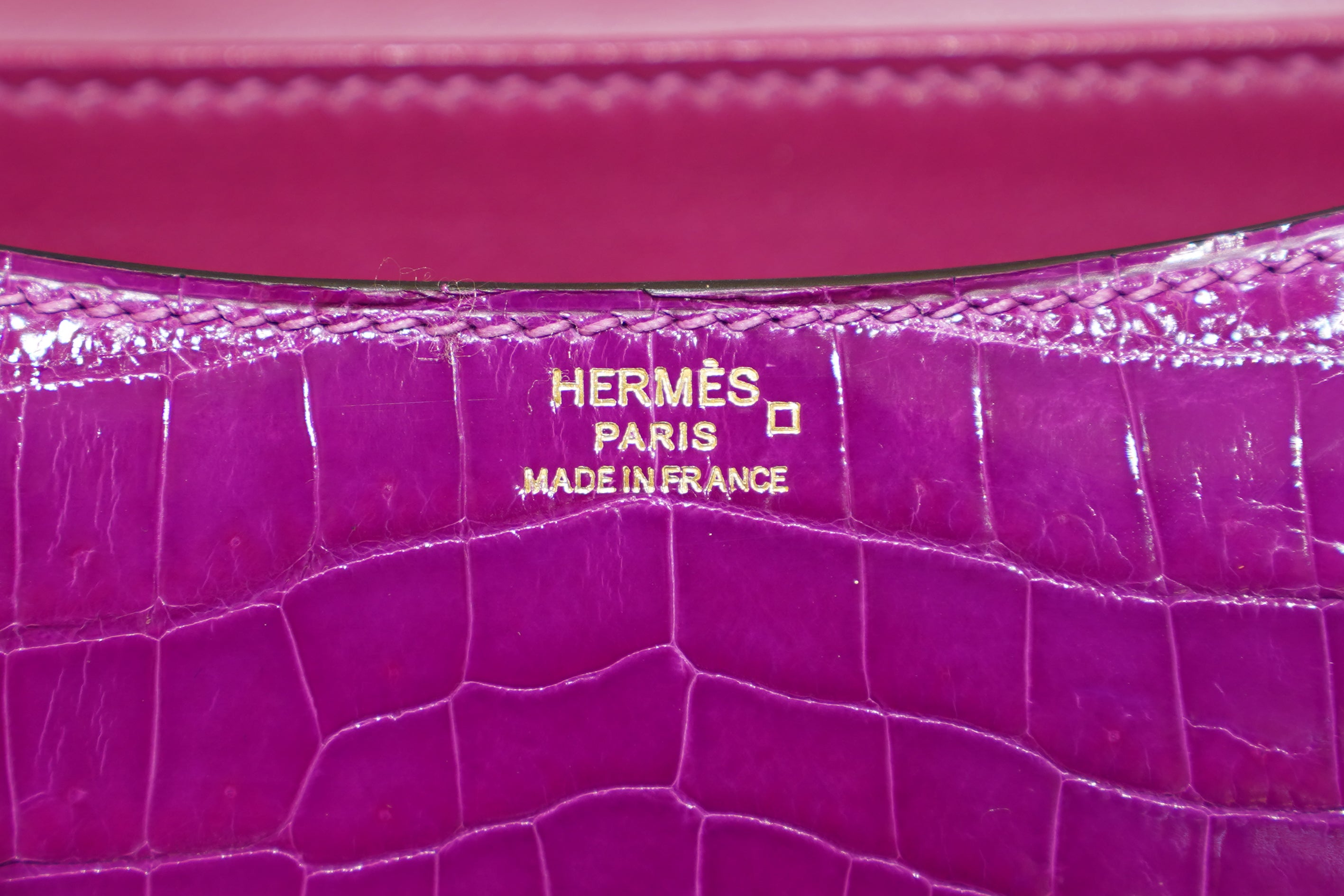 Hermes | Constance – Crocodile Leather – Purple – Gold Hardware