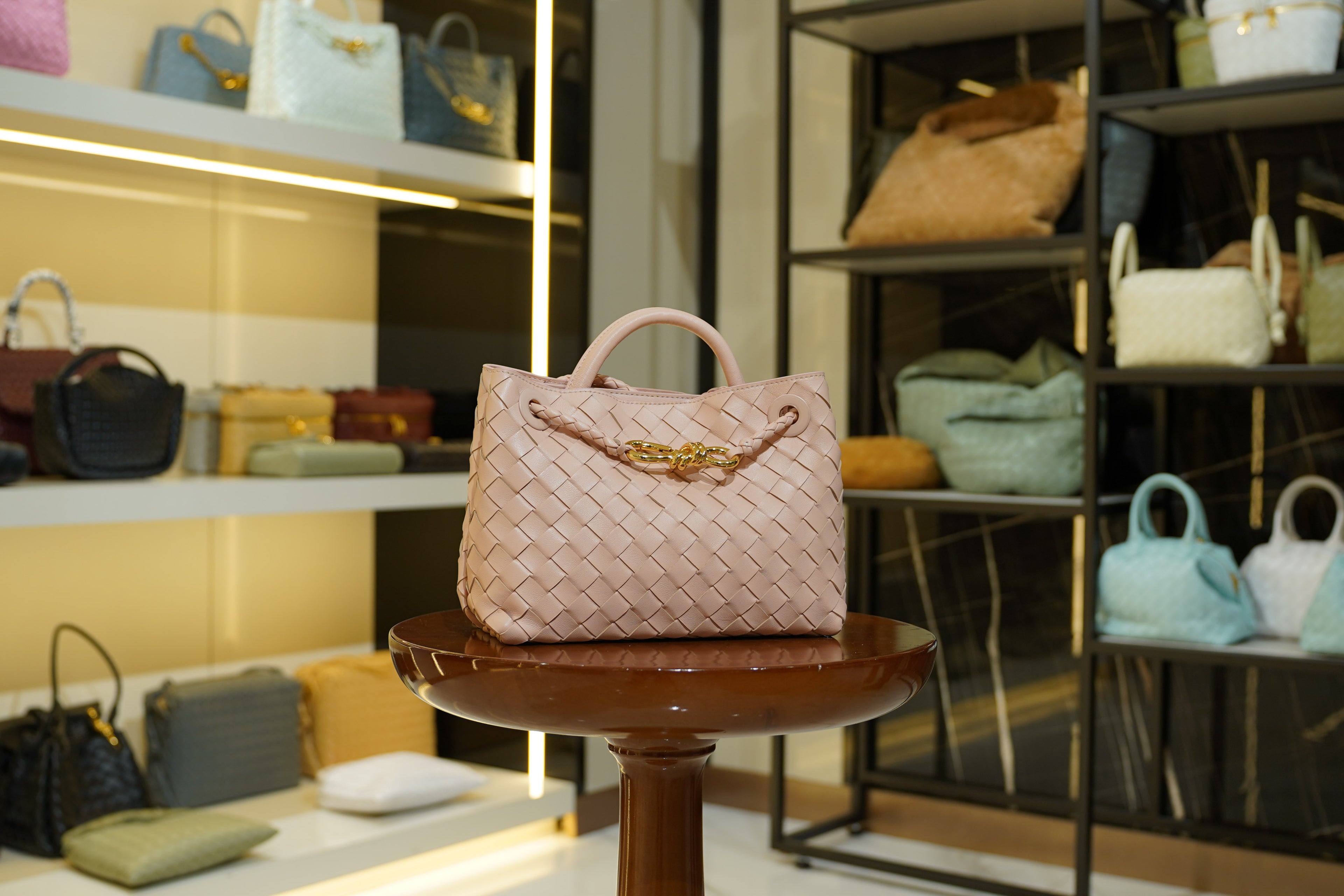 Bottega Veneta | Andiamo – Leather – Blush – Gold Hardware