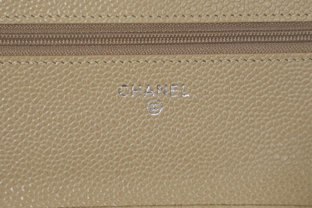 Chanel | Wallet on Chain – Caviar – Beige – Silver Hardware