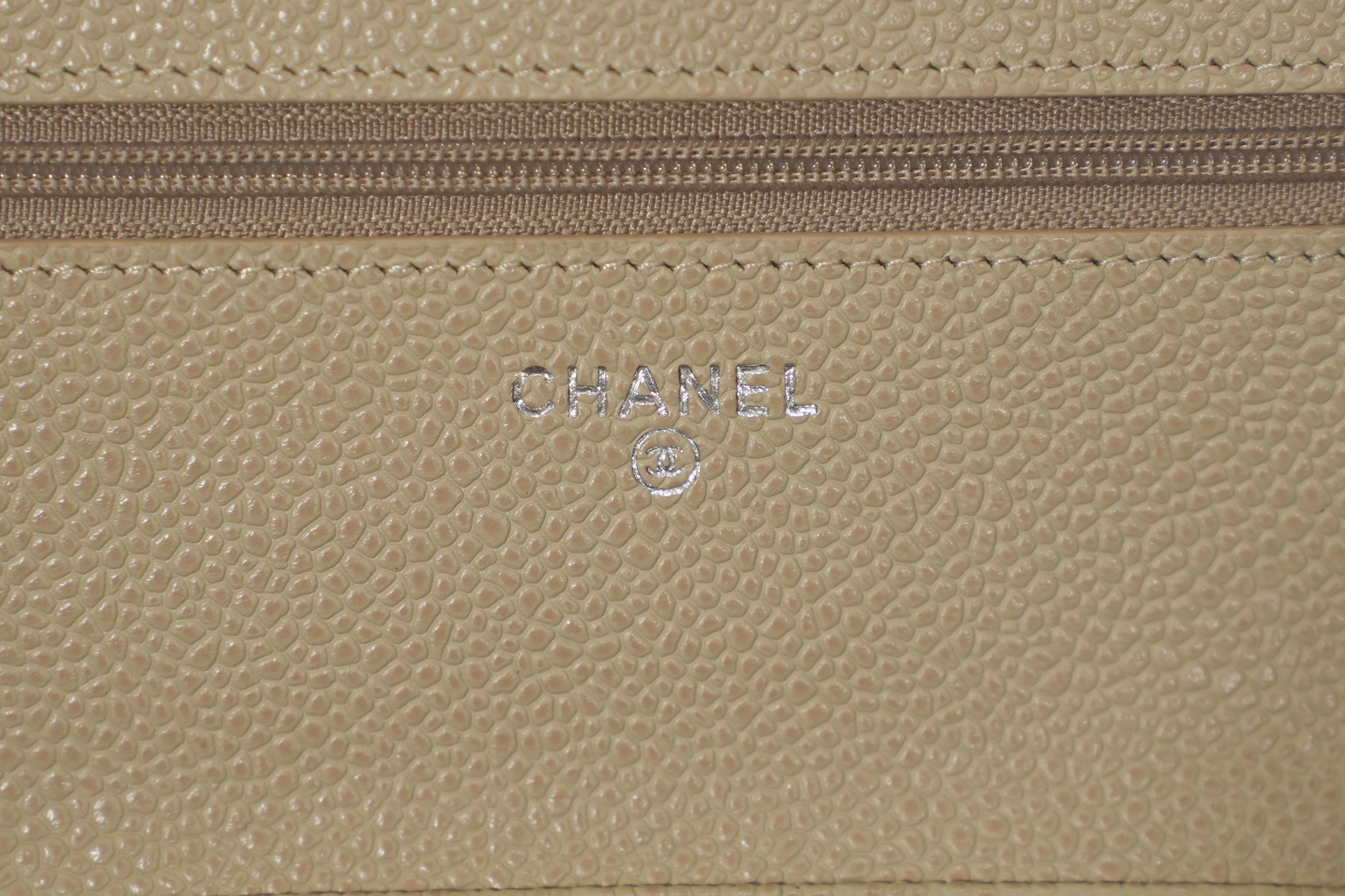 Chanel | Wallet on Chain – Caviar – Beige – Silver Hardware