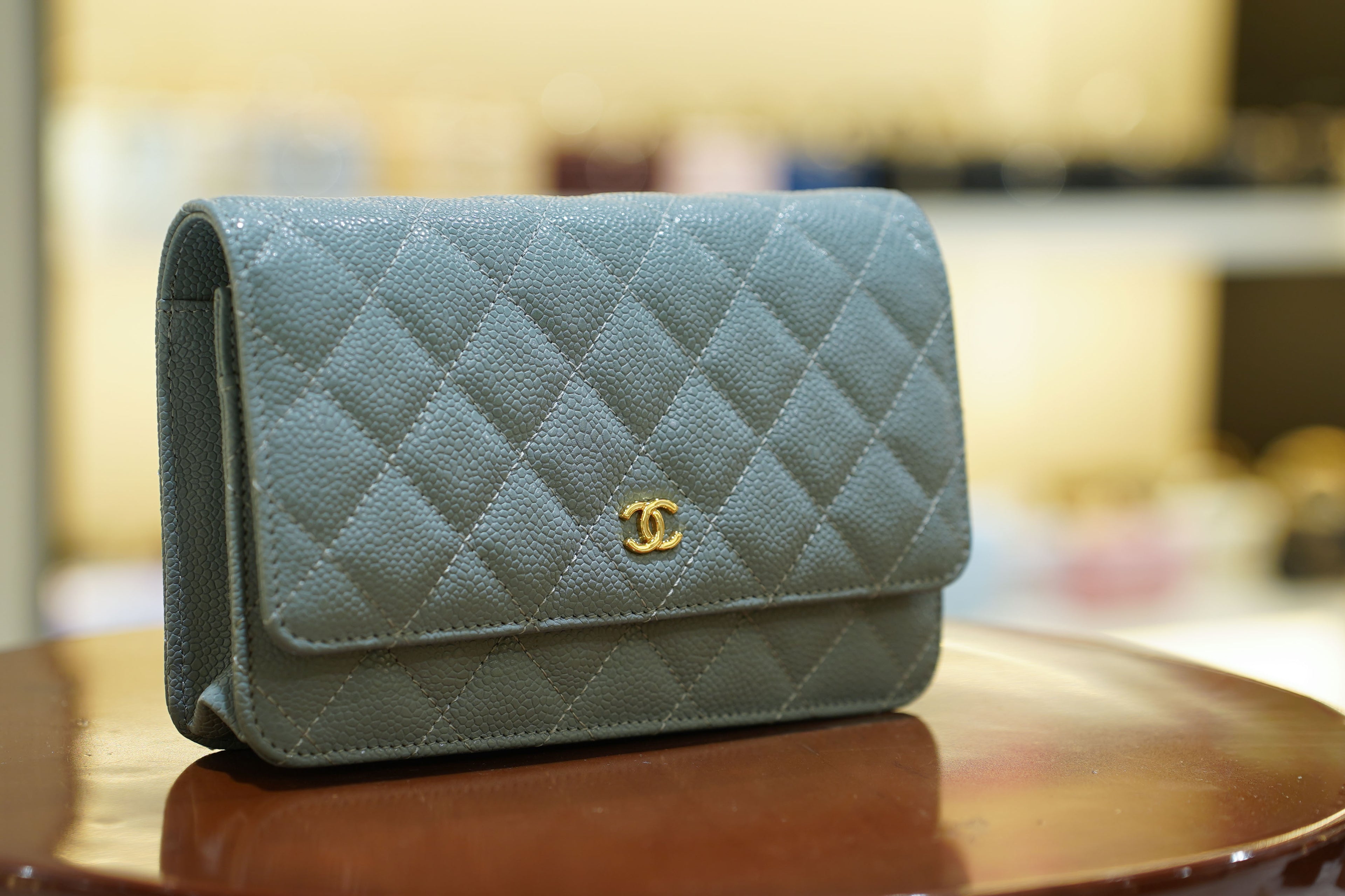 Chanel | Wallet on Chain – Caviar – Grey – Gold Hardware