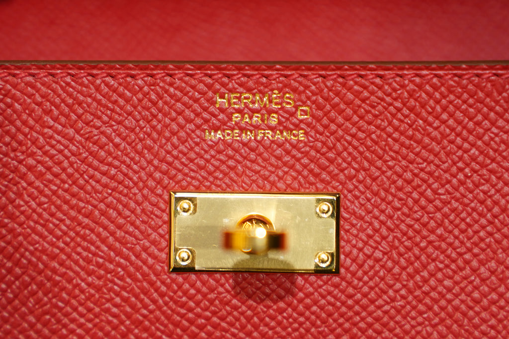 Hermès | Portafoglio Kelly To Go – Epsom – Rosso – Finiture in Oro