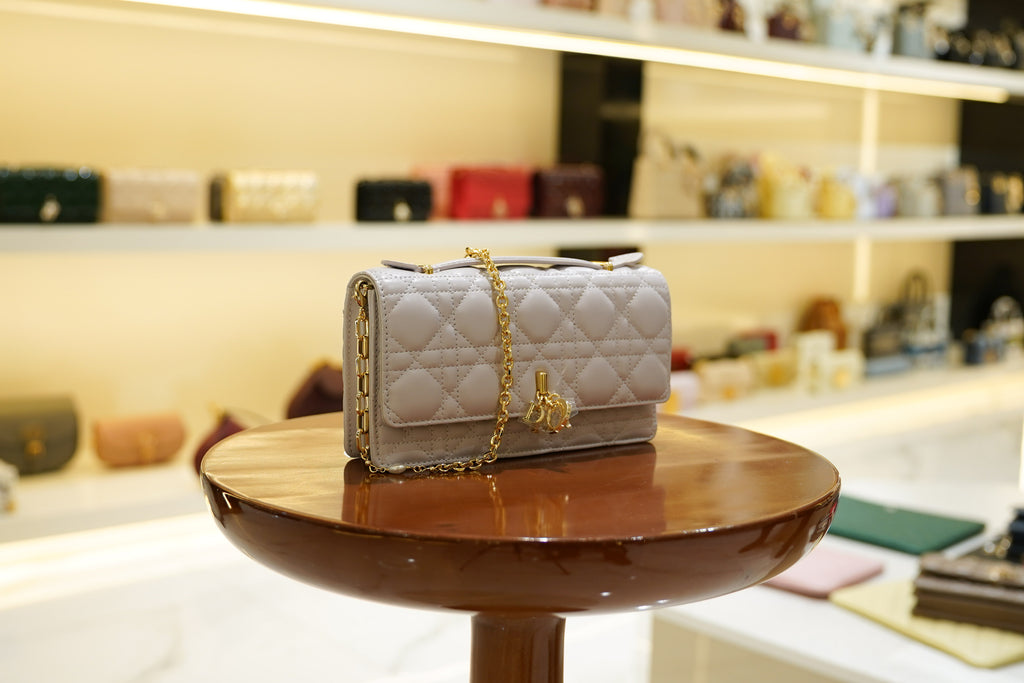 Dior | My Dior Mini Bag – Lambskin – Gray – Gold Hardware
