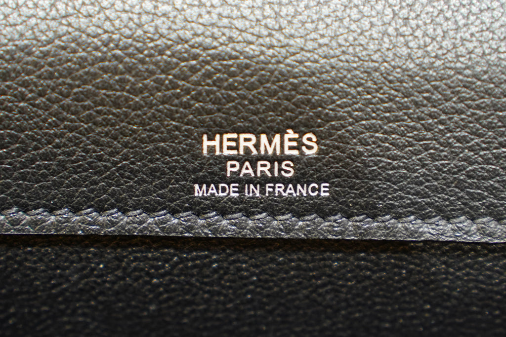 Hermes | Kelly Depeches 25 – Canvas – White and Black – Silver Hardware
