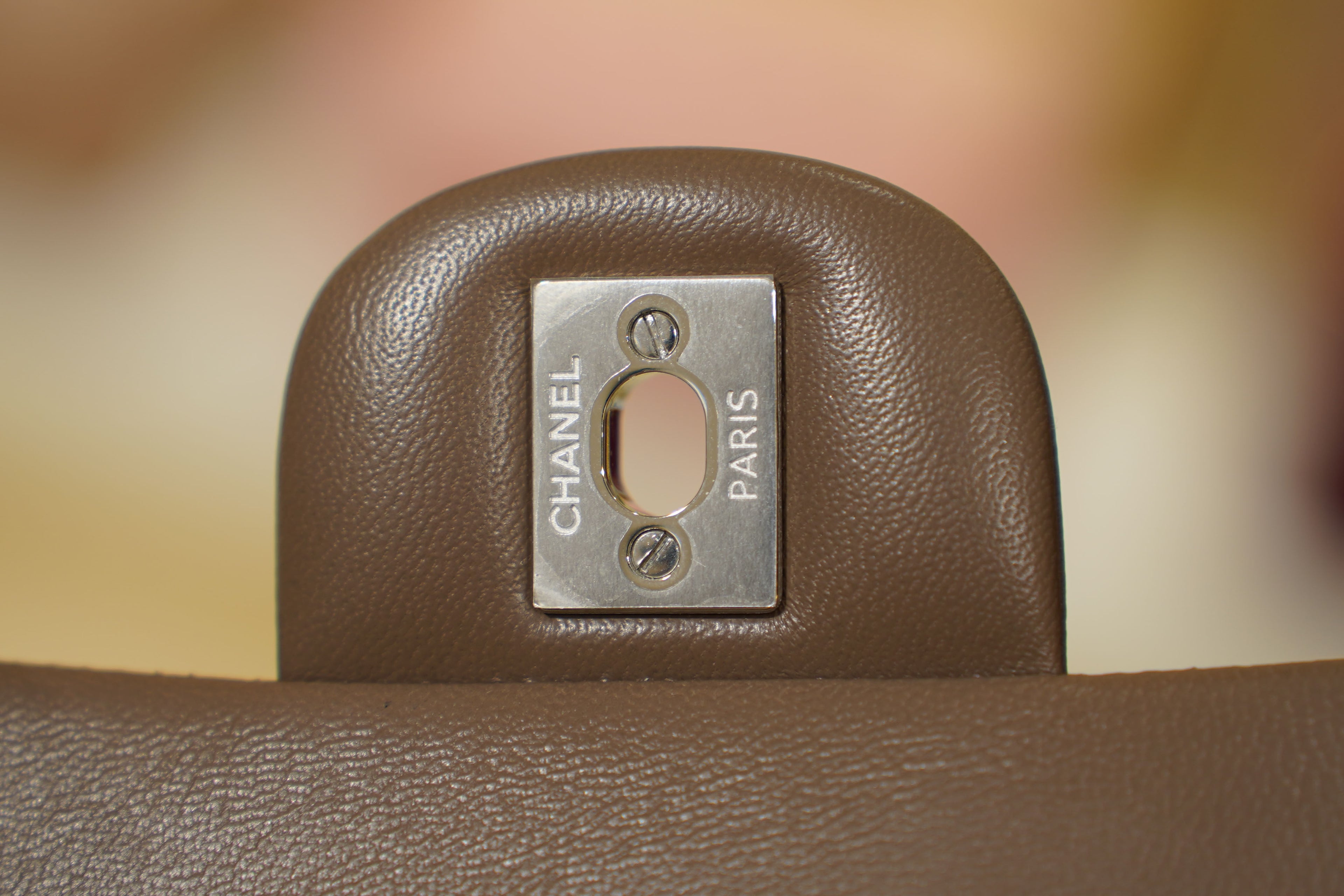 Chanel | Square Mini Flap Bag – Lambskin – Taupe – Silver Hardware