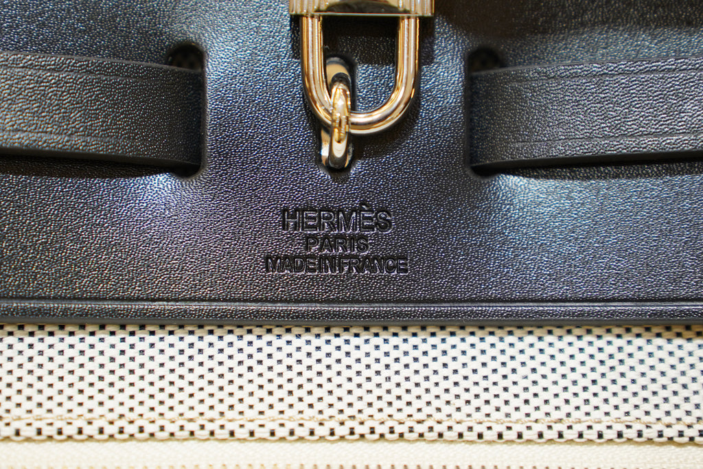 Hermes | Herbag Large – Canvas – Beige – Silver Hardware