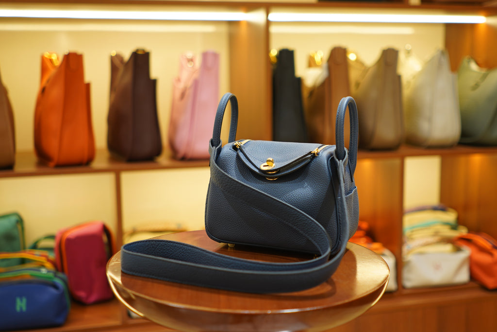 Hermes | Lindy Mini – Togo – Blue – Gold Hardware