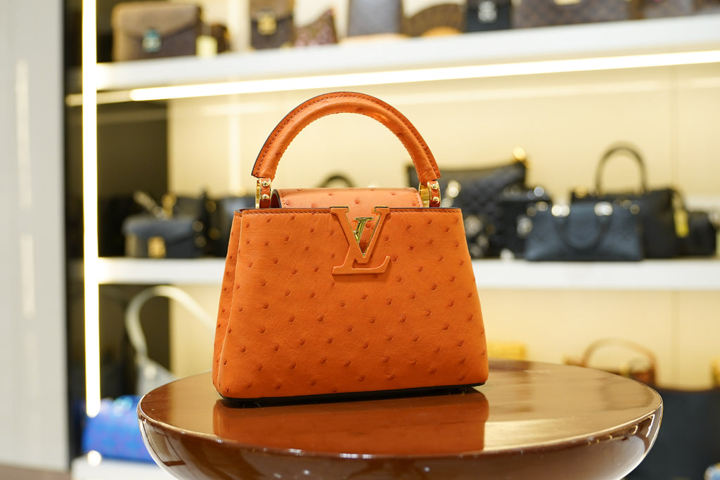 Louis Vuitton | Capucines Medium – Ostrich Leather – Orange – Gold Hardware