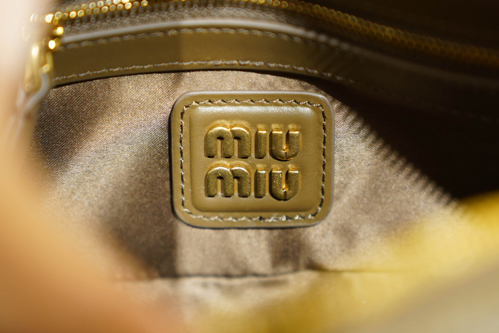 Miu Miu | Arcadie (Medium) – Leather – Olive Green – Gold Hardware