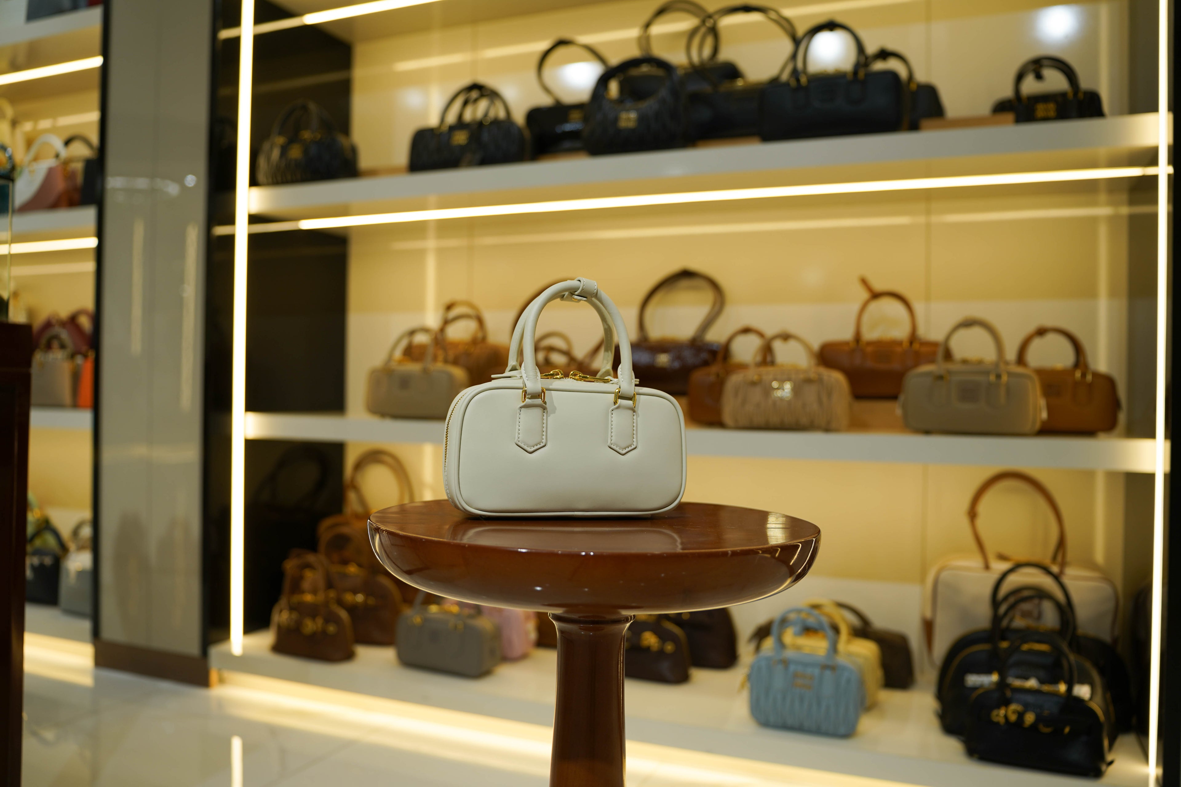 Miu Miu | Arcadie (Mini) – Leather – Ivory – Gold Hardware