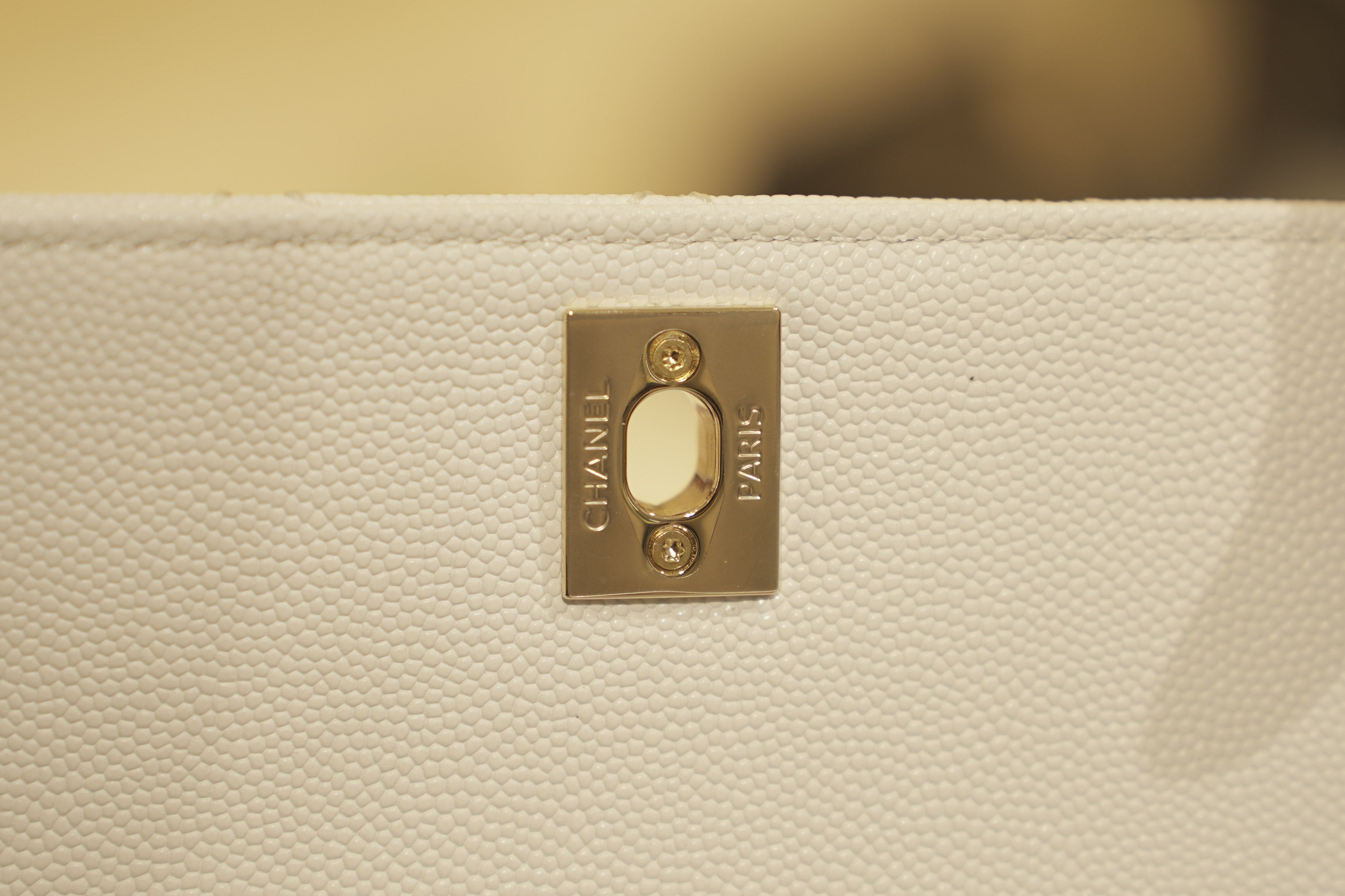 Chanel | Coco Mini – Leather – White – Gold Hardware
