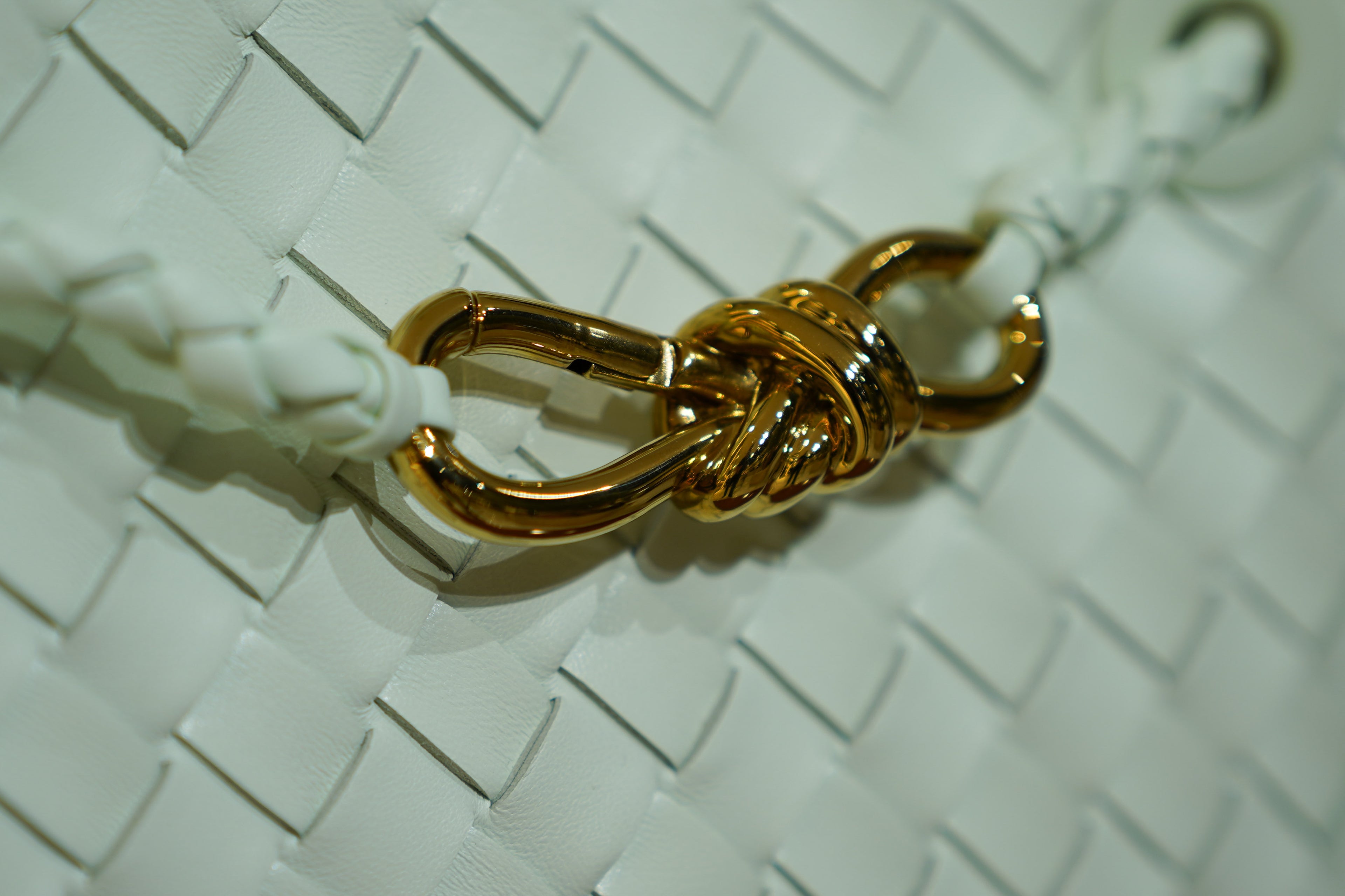 Bottega Veneta | Andiamo – Intrecciato – Mint – Gold Hardware