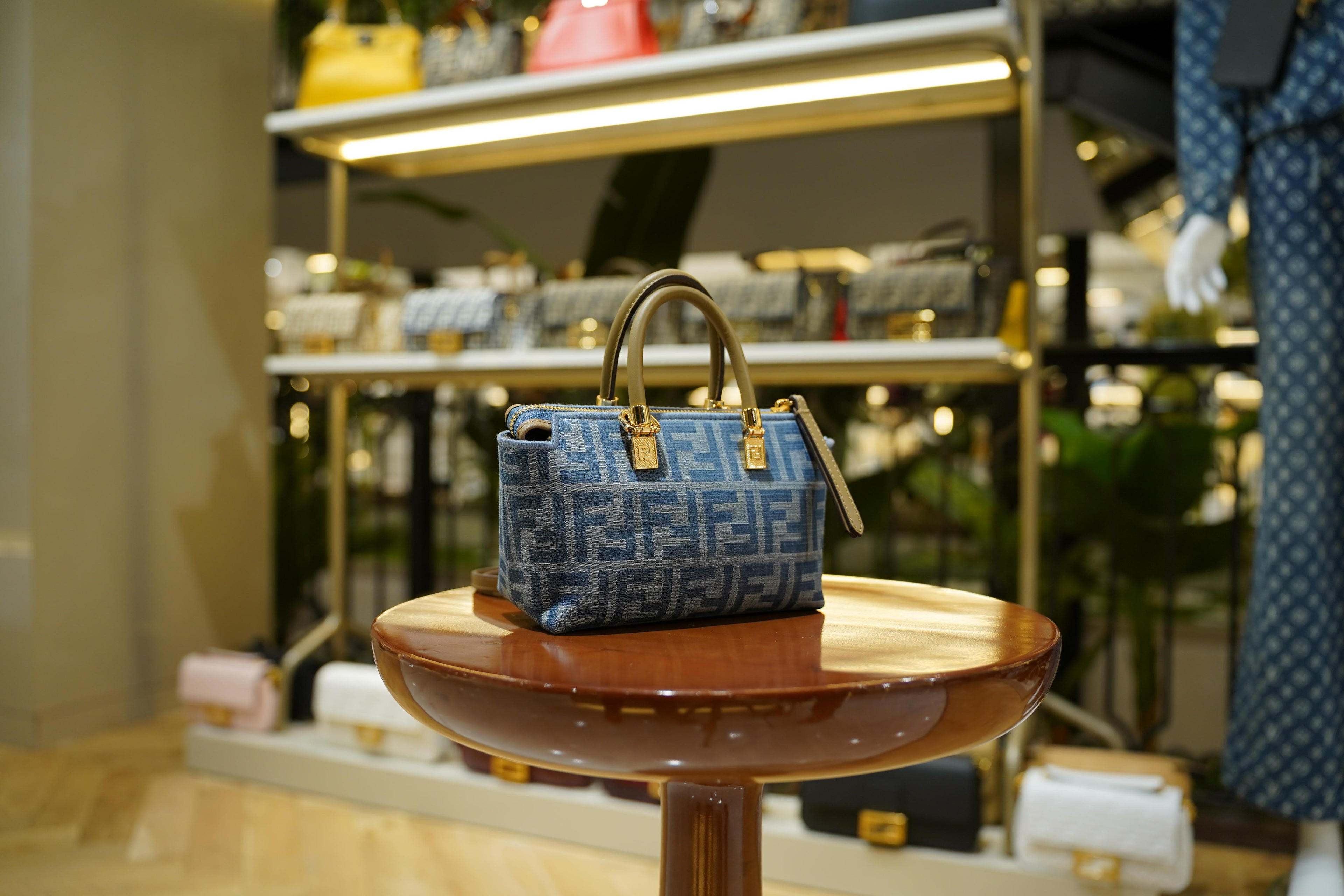 Fendi | By The Way Bag – Canvas – Blue – Gold Hardware