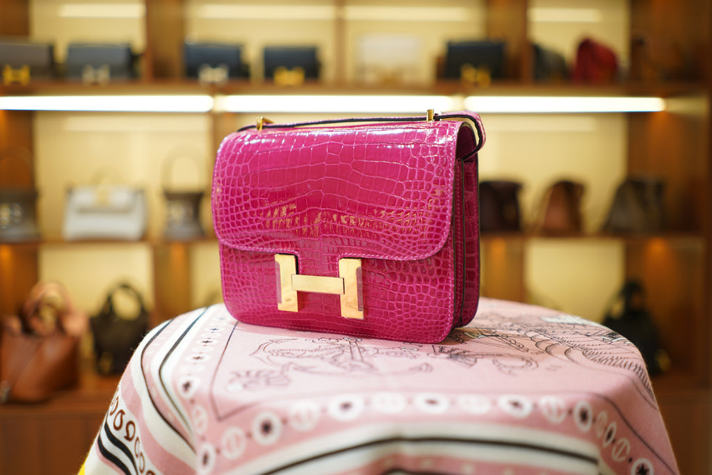 Hermes | Constance – Crocodile Leather – Pink – Gold Hardware