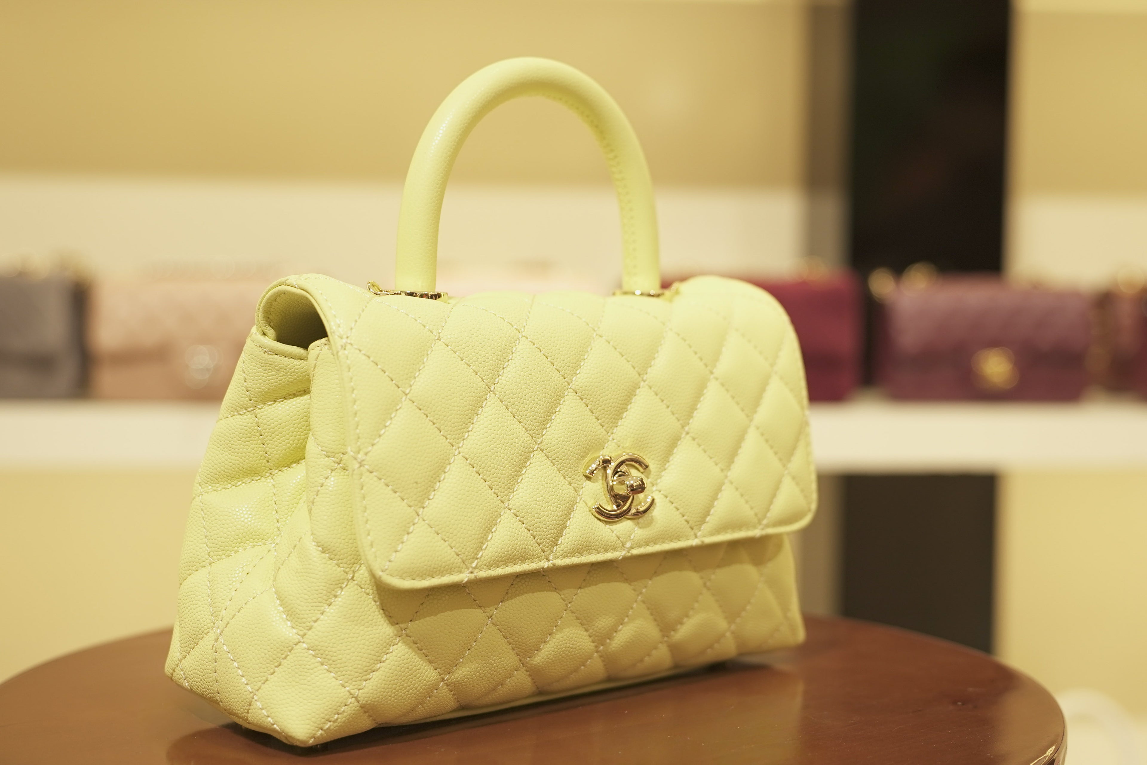 Chanel | Coco Mini – Lambskin – Yellow – Gold Hardware