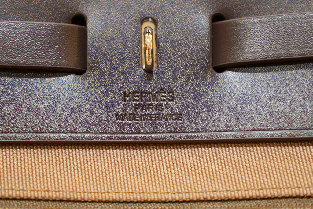 Hermes | Herbag Medium – Canvas – Beige – Silver Hardware
