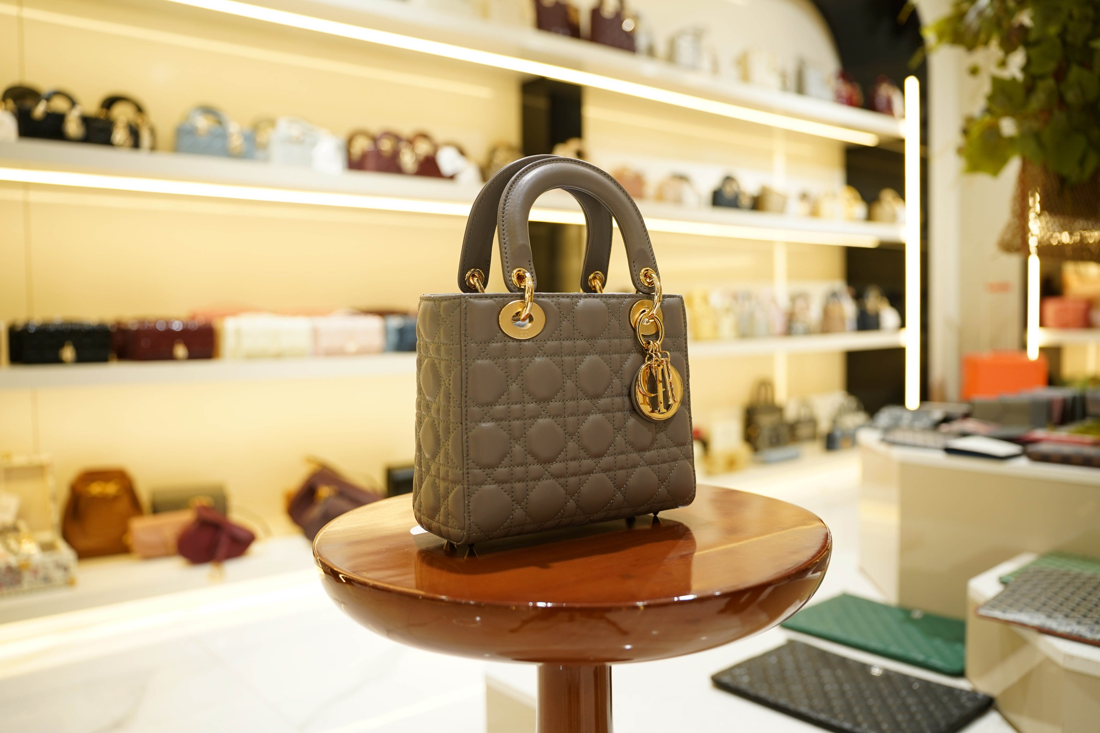 Dior | Lady Dior – Lambskin – Gray – Gold Hardware