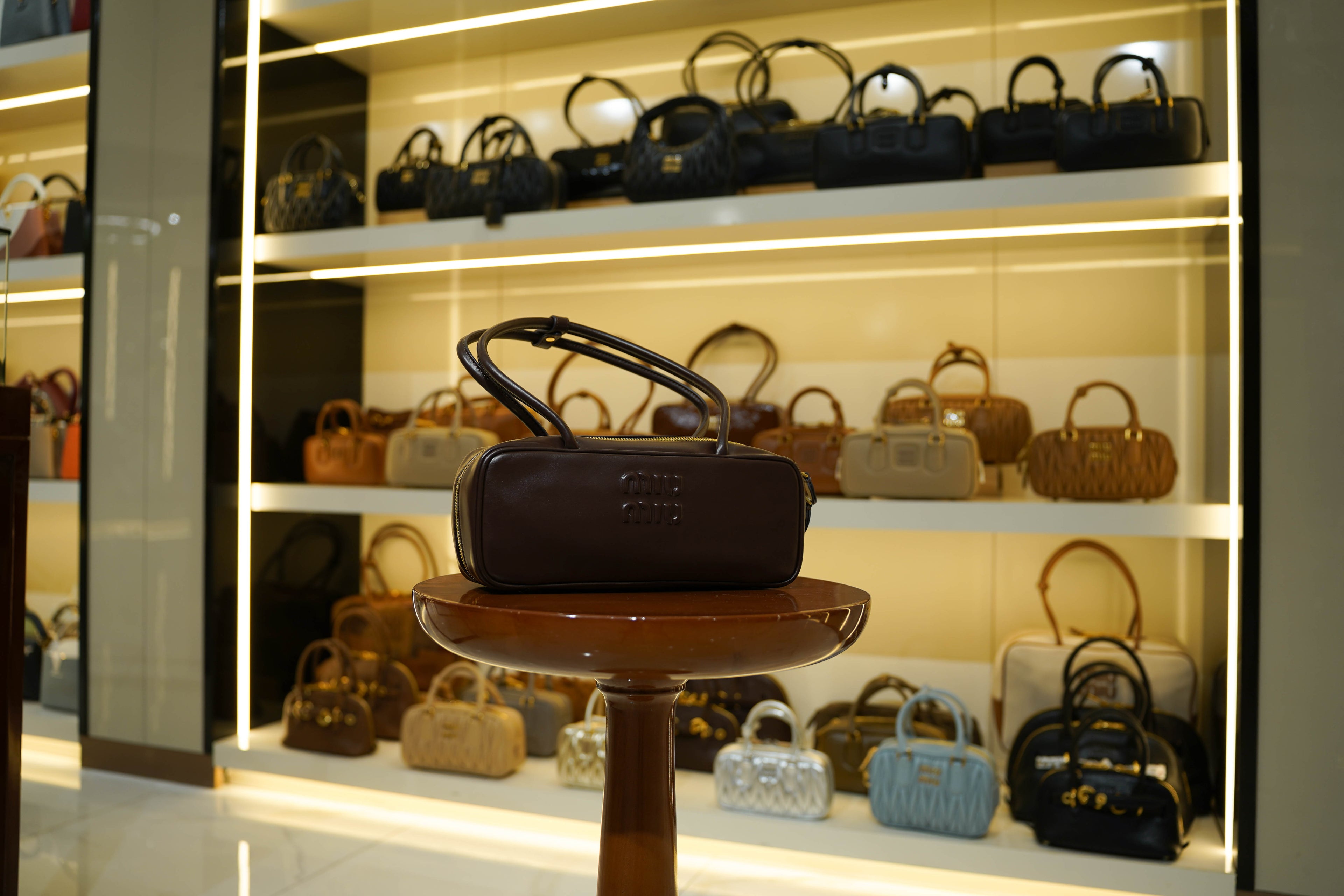 Miu Miu | Beau – Leather – Brown – Gold Hardware