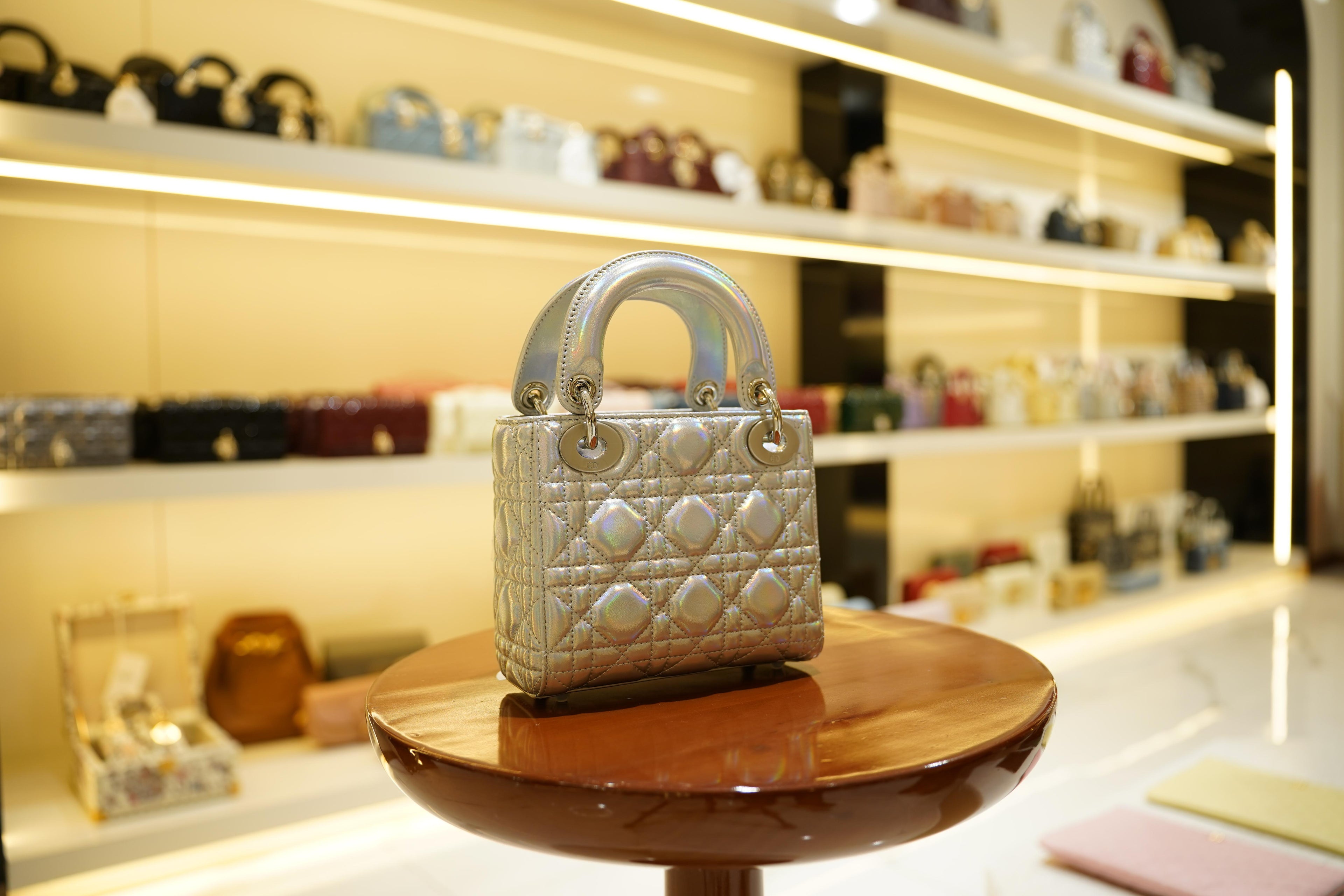 Dior | Lady Dior (Small) – Lambskin – Silver – Silver Hardware