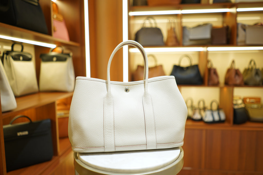Hermes | Garden Party – Togo – White – Palladium Hardware